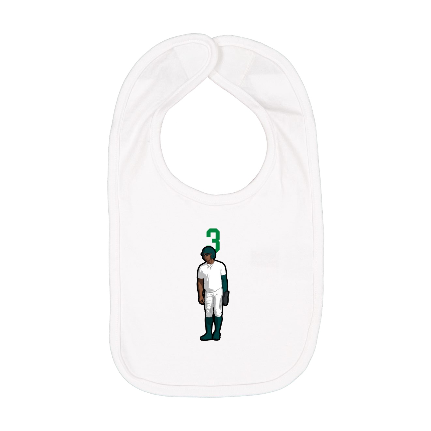 Infant Bib — Number Top in White