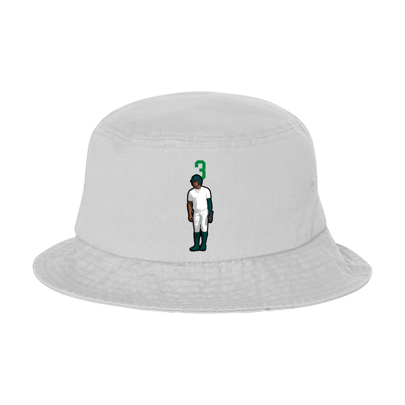 Bucket Cap — Number Top in White