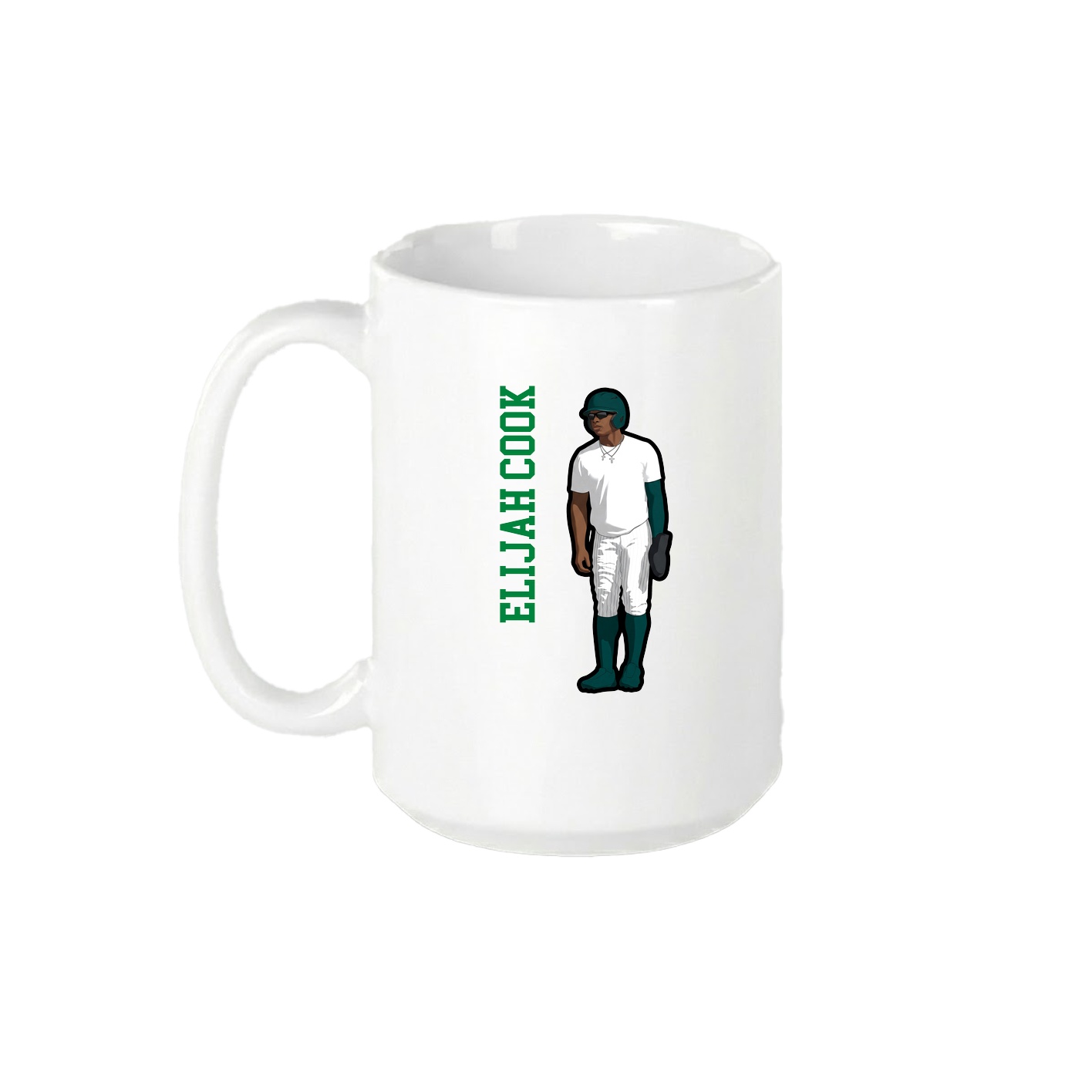 15oz Coffee Mug — Name Vertical in White
