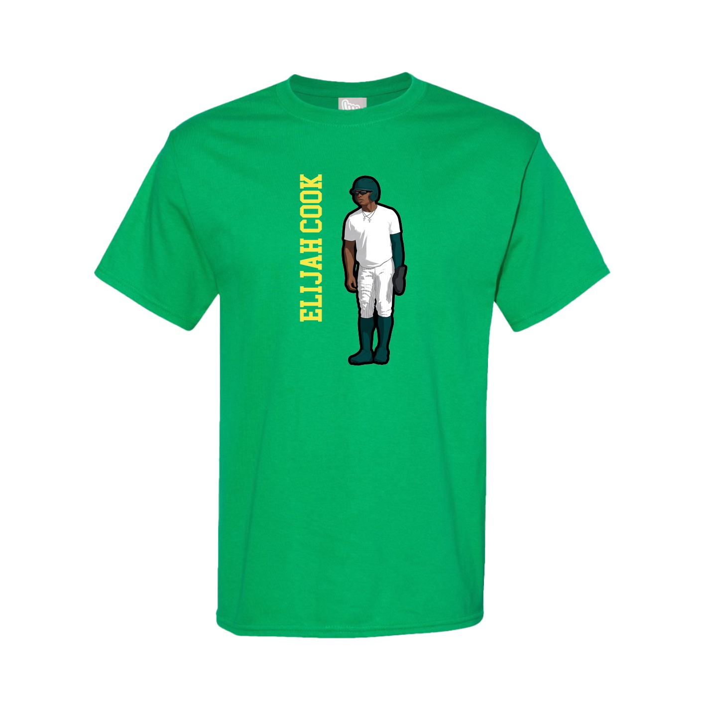 Tee — Name Vertical in Green