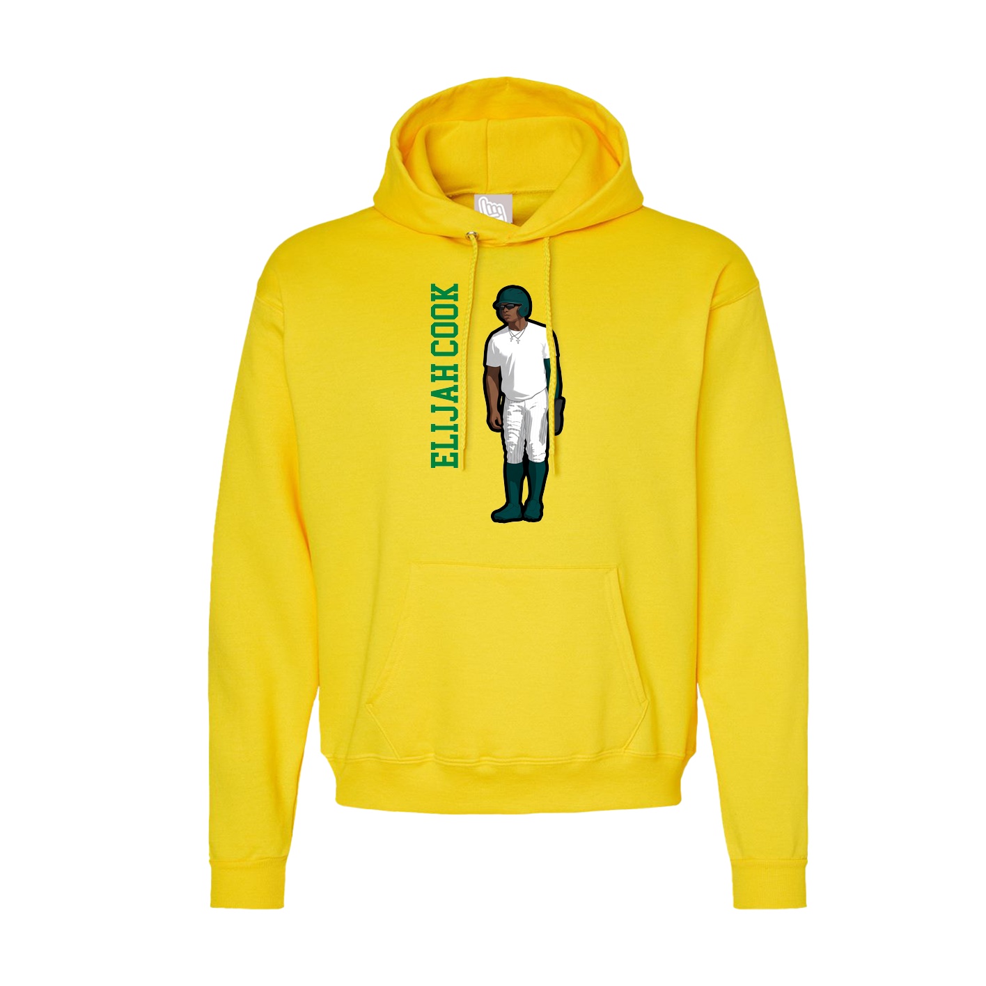 Hoodie — Name Vertical in Yellow