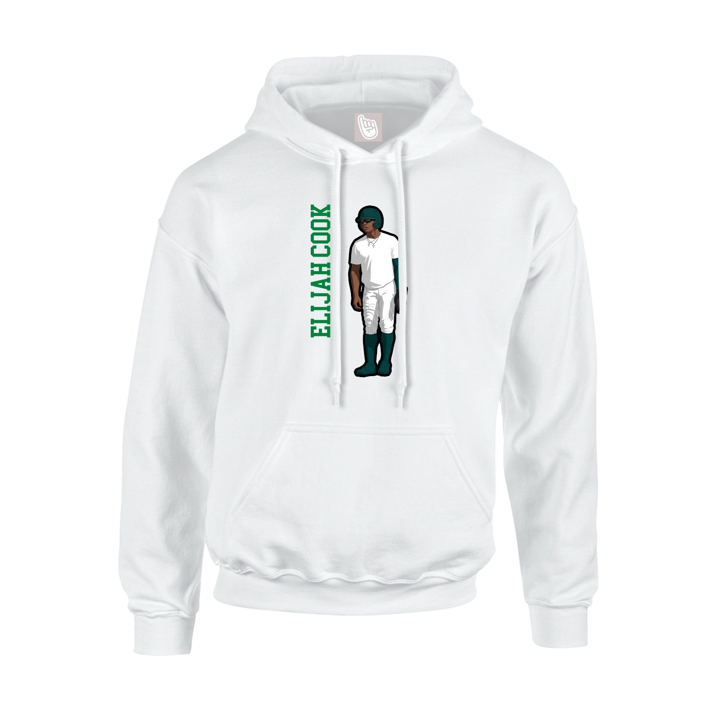 Youth Hoodie — Name Vertical in White