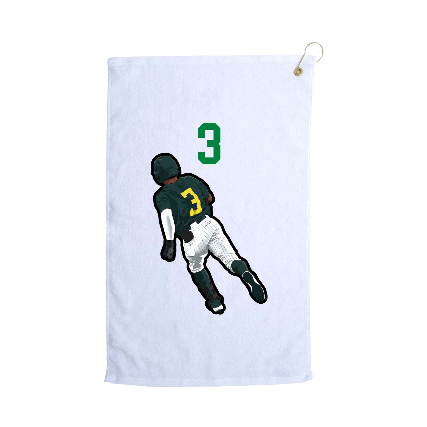 Golf Towel — Number Top in White