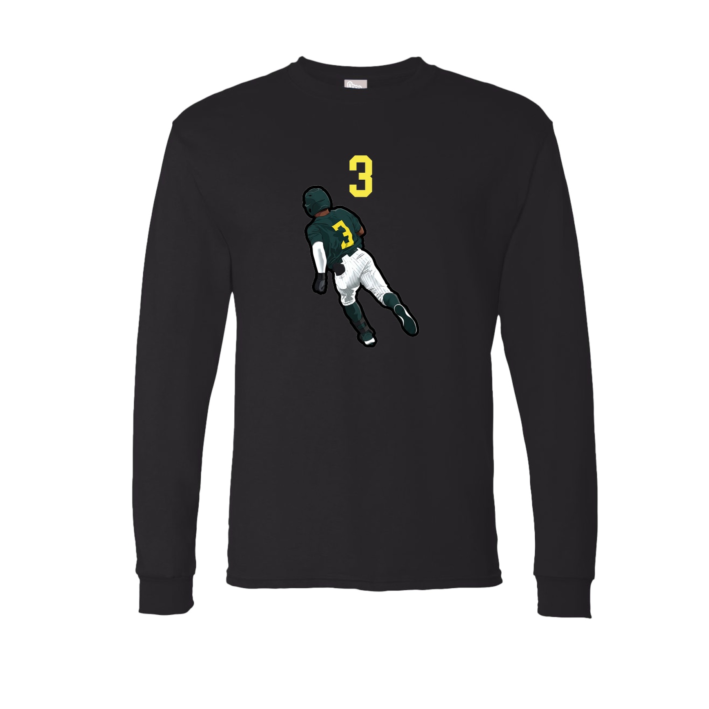 Long Sleeve Tee — Number Top in Black