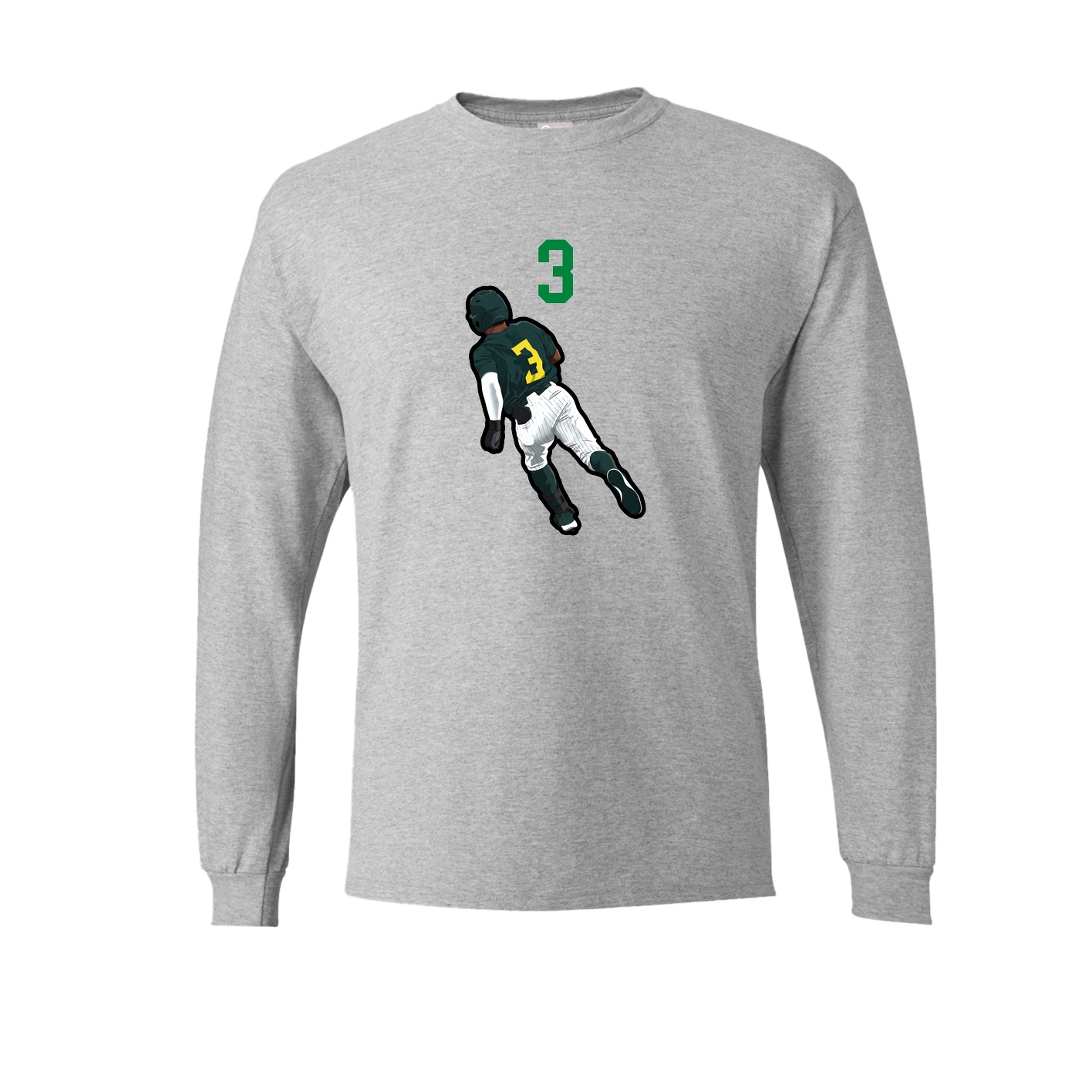 Long Sleeve Tee — Number Top in Grey