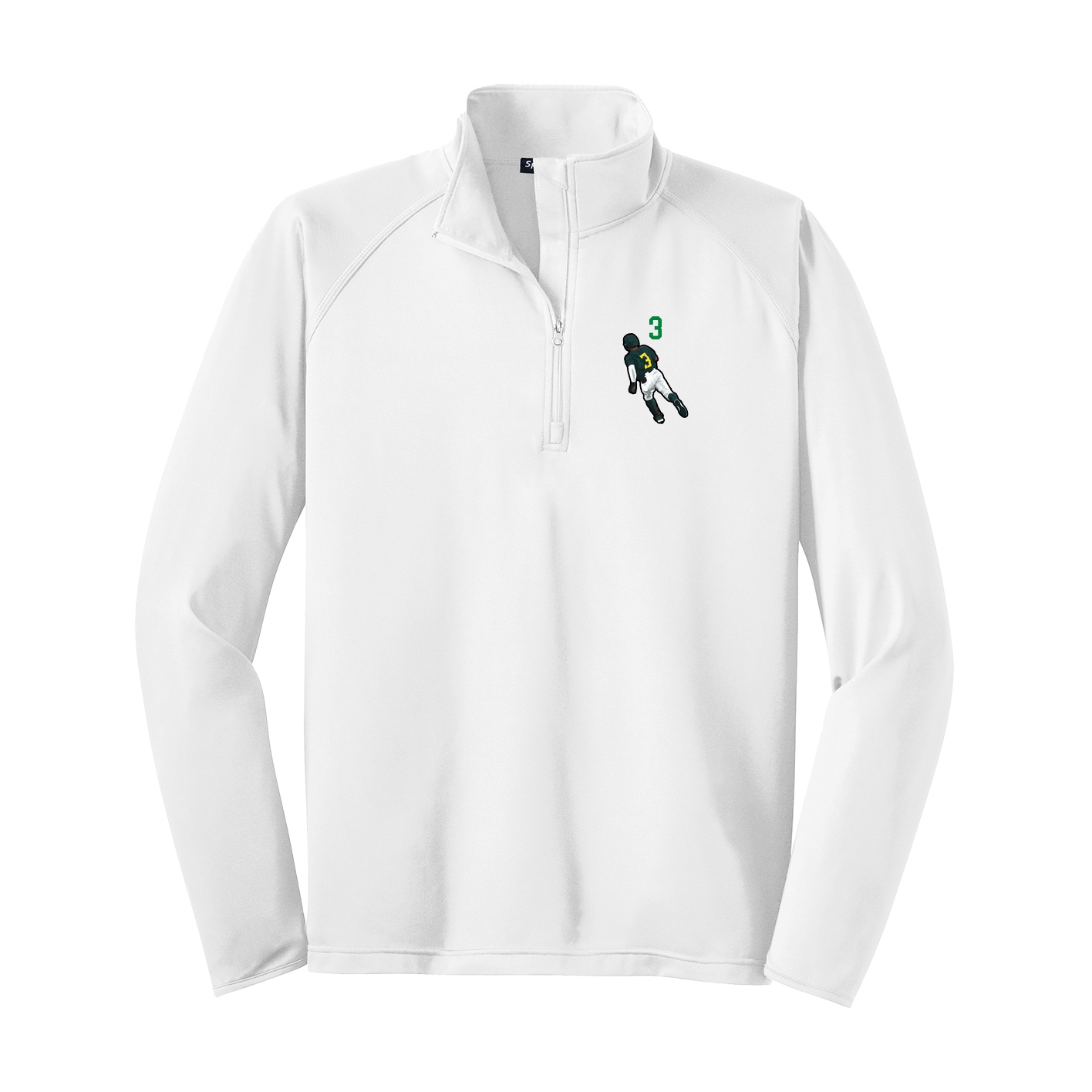 Q-Zip Pullover — Number Top in White