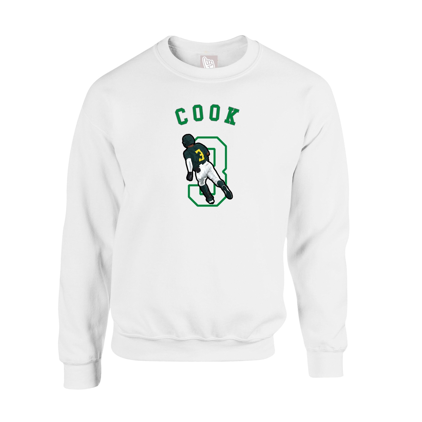 Fleece Crew — Shirsey Arch in White