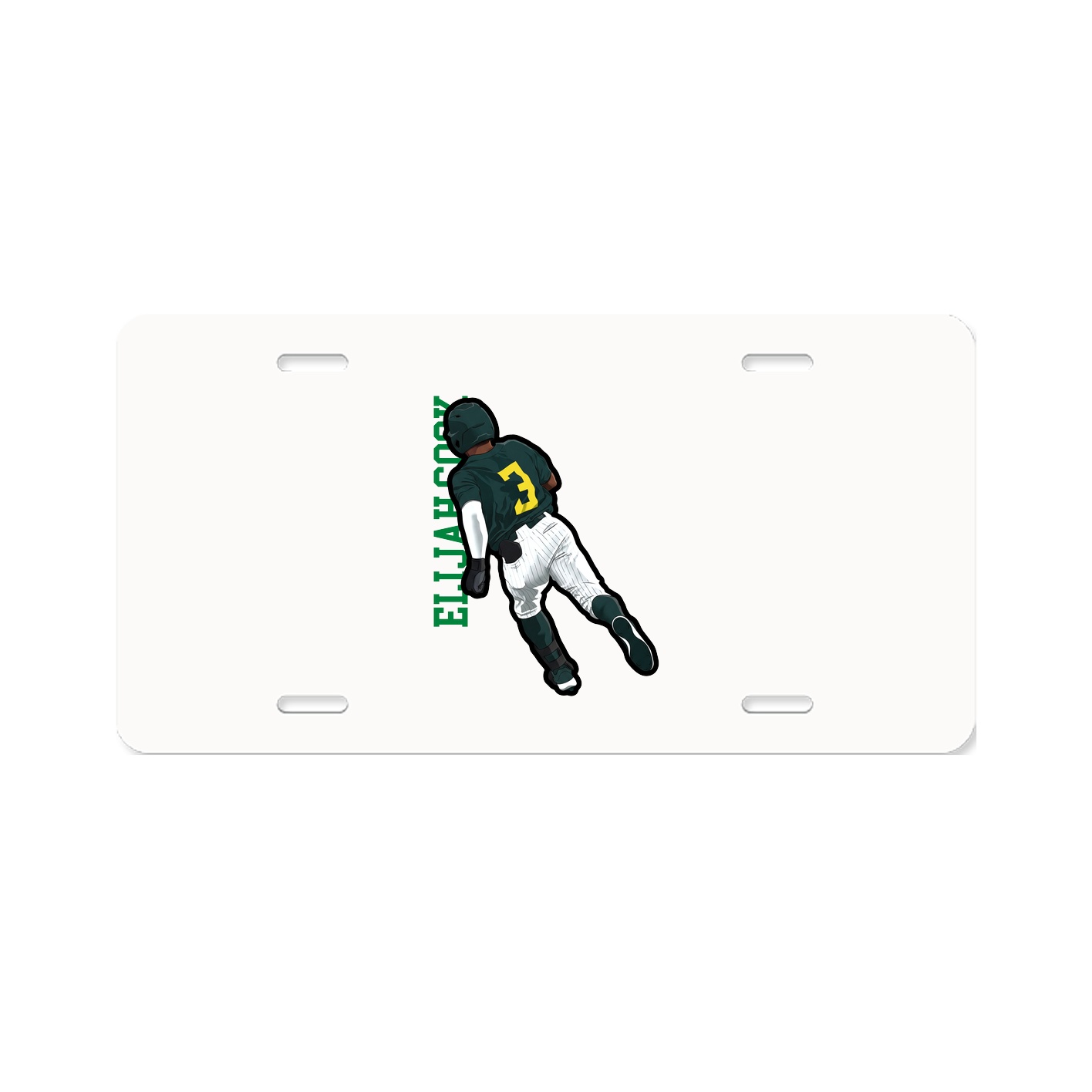License Plate — Name Vertical in Classic