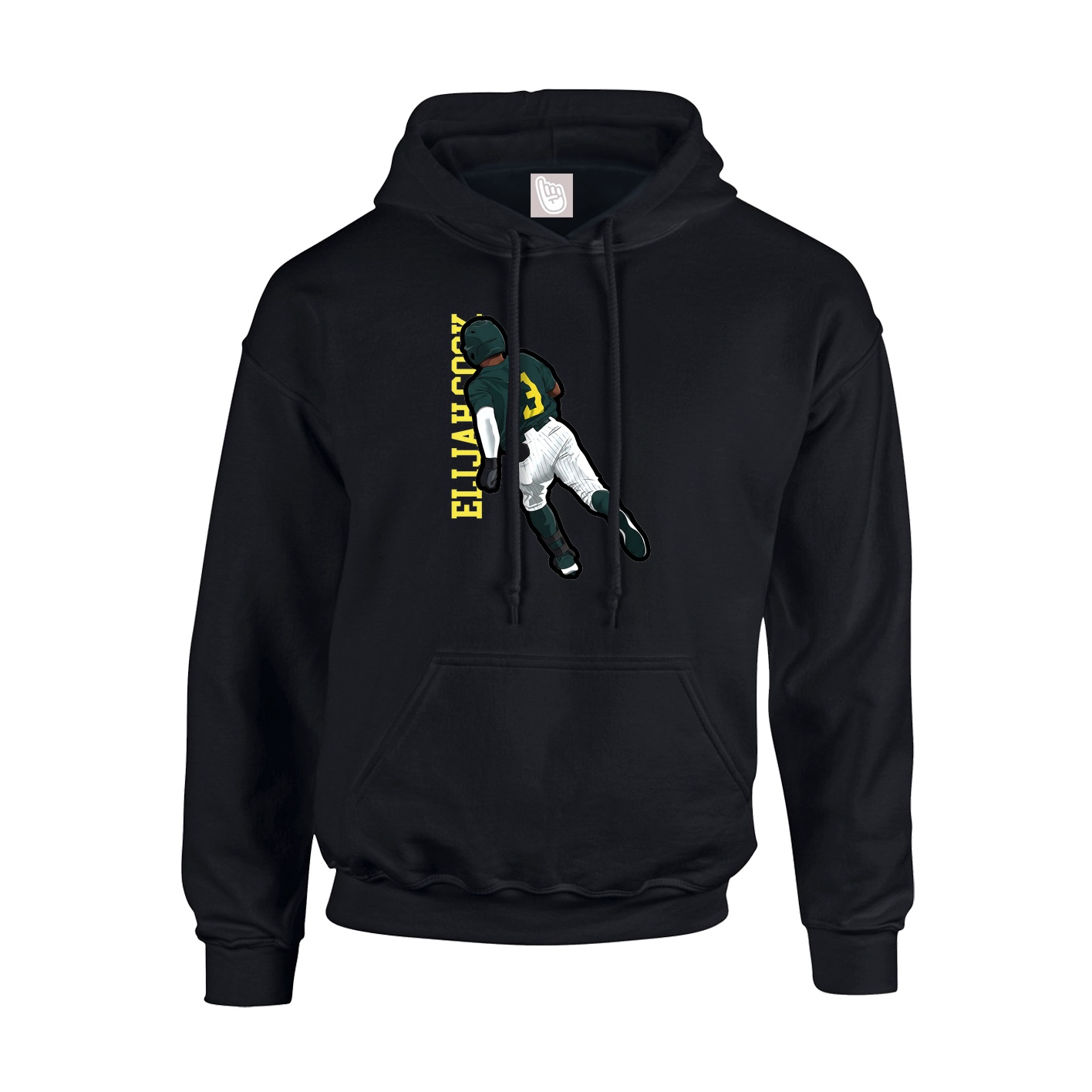 Youth Hoodie — Name Vertical in Black