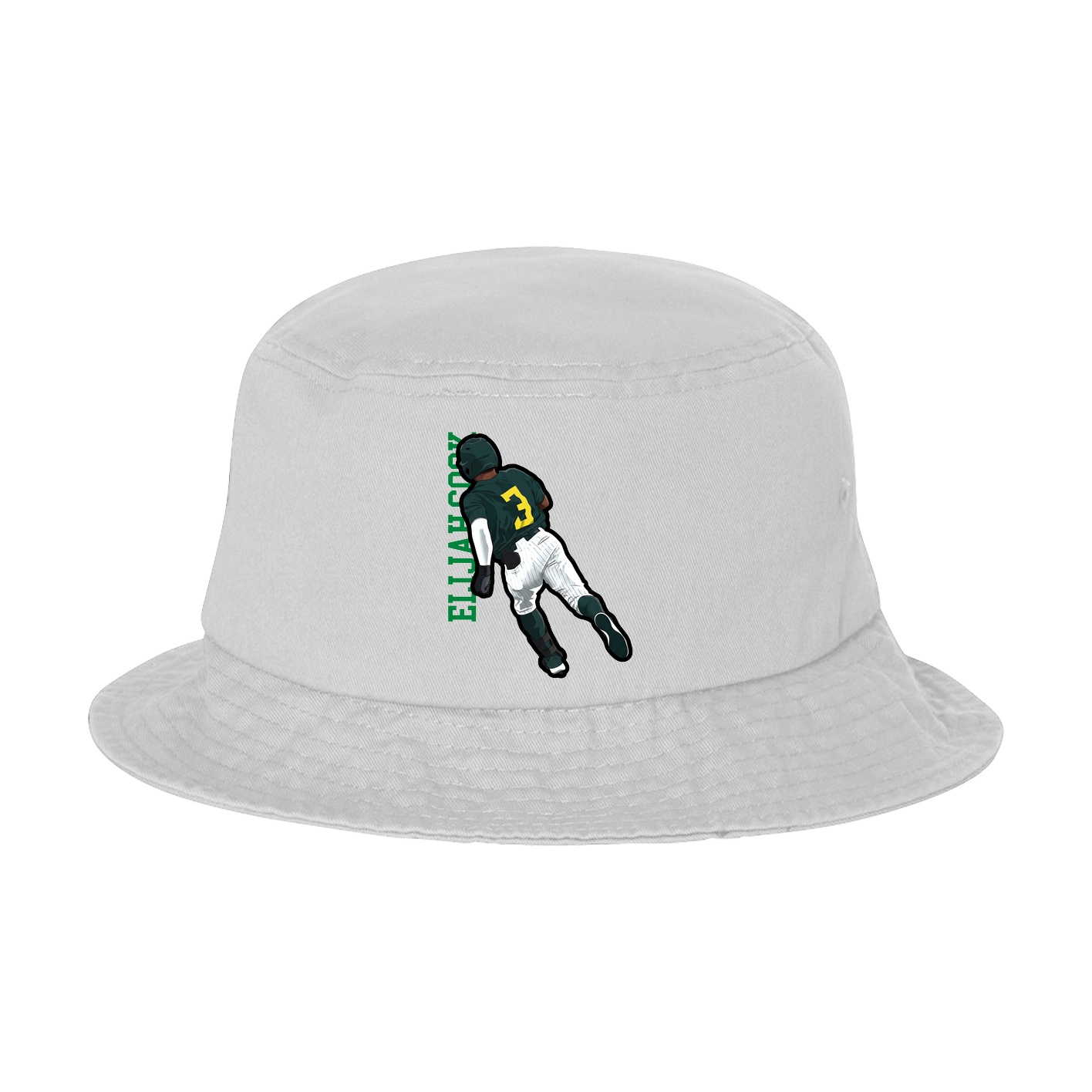 Bucket Cap — Name Vertical in White