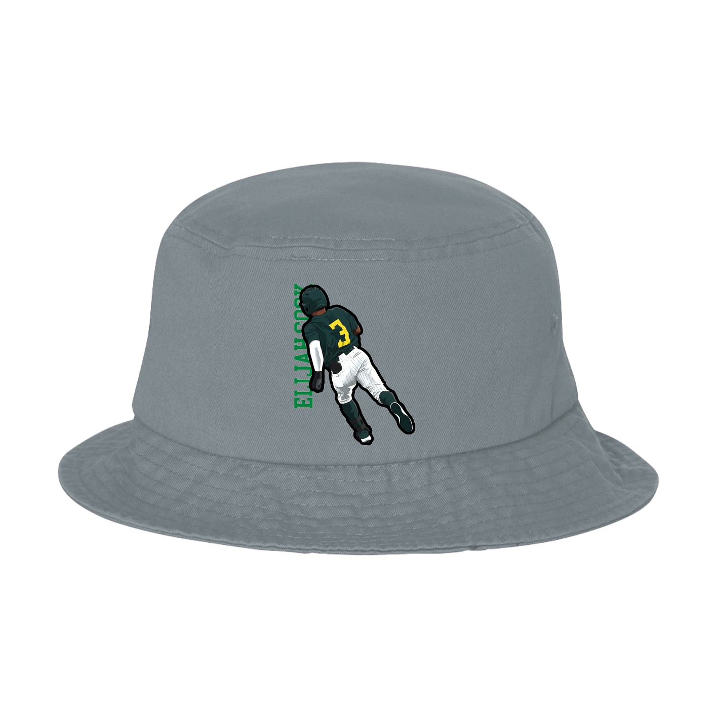 Bucket Cap — Name Vertical in Grey