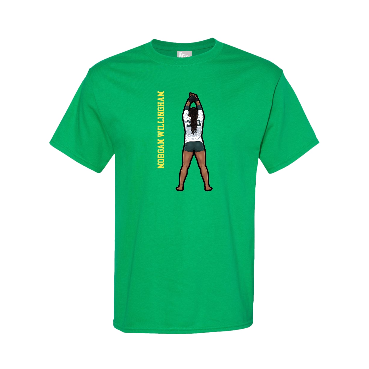 Youth Tee — Name Vertical in Green