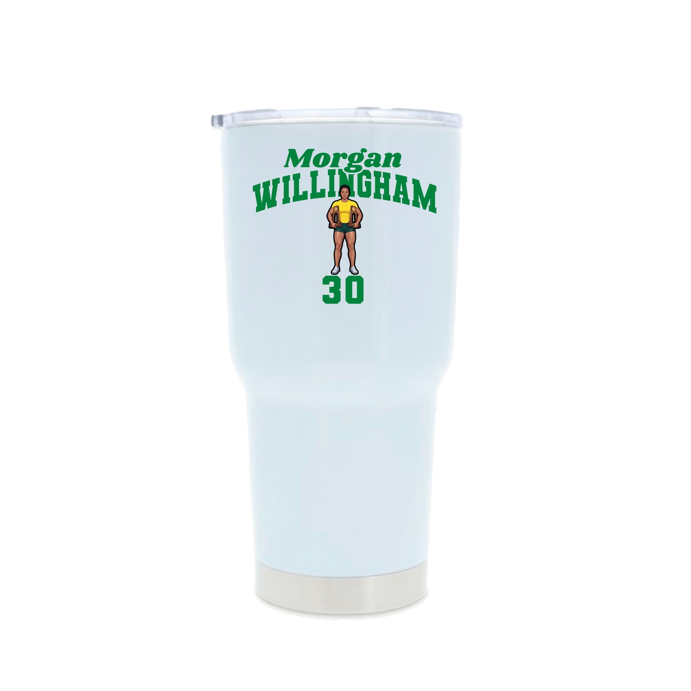 30oz Stainless Steel Tumbler — Signature Arch in White