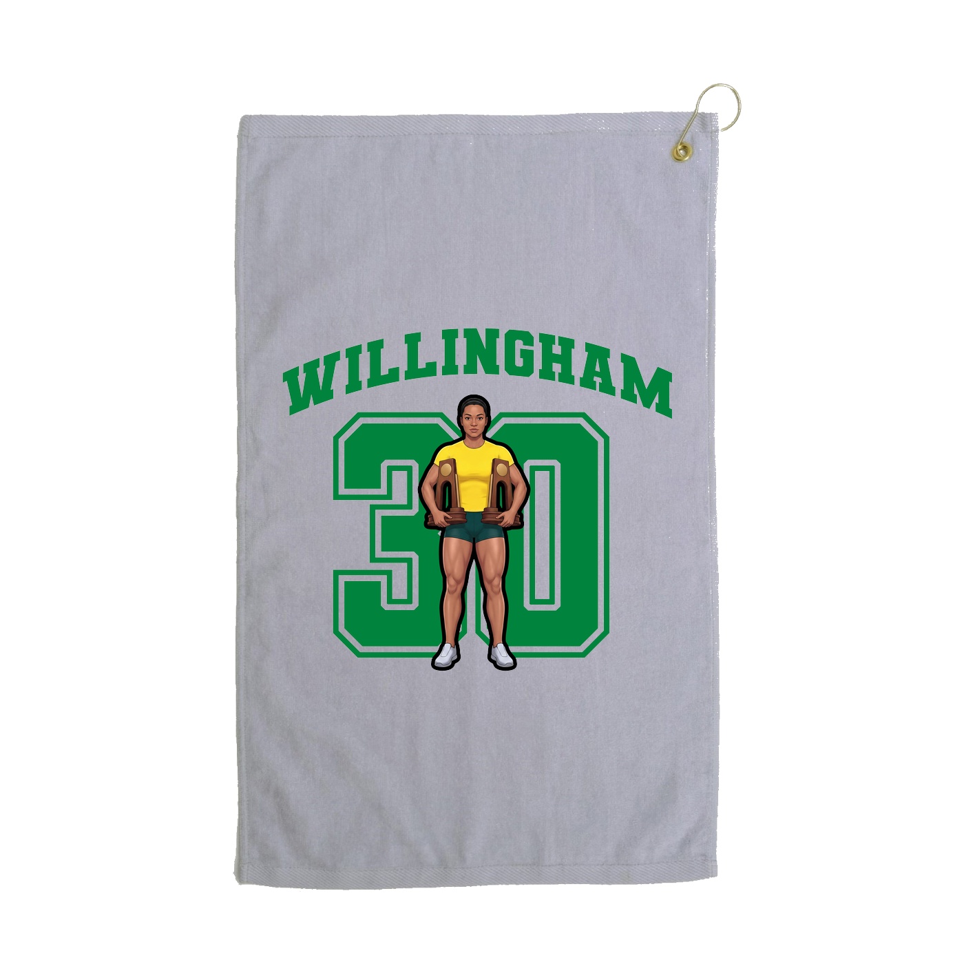 Golf Towel — Number in Grey