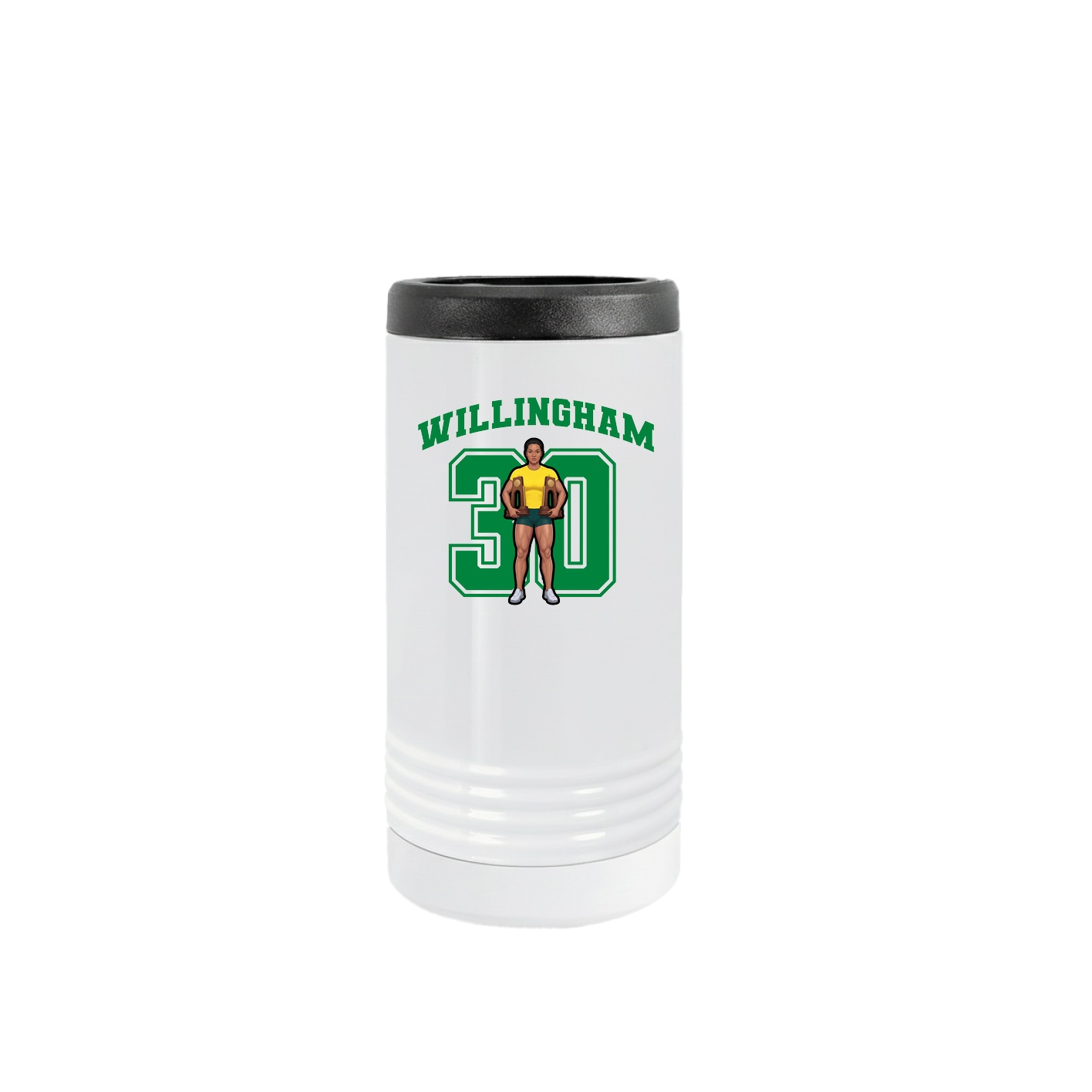 Slim Beverage Holder — Number in White