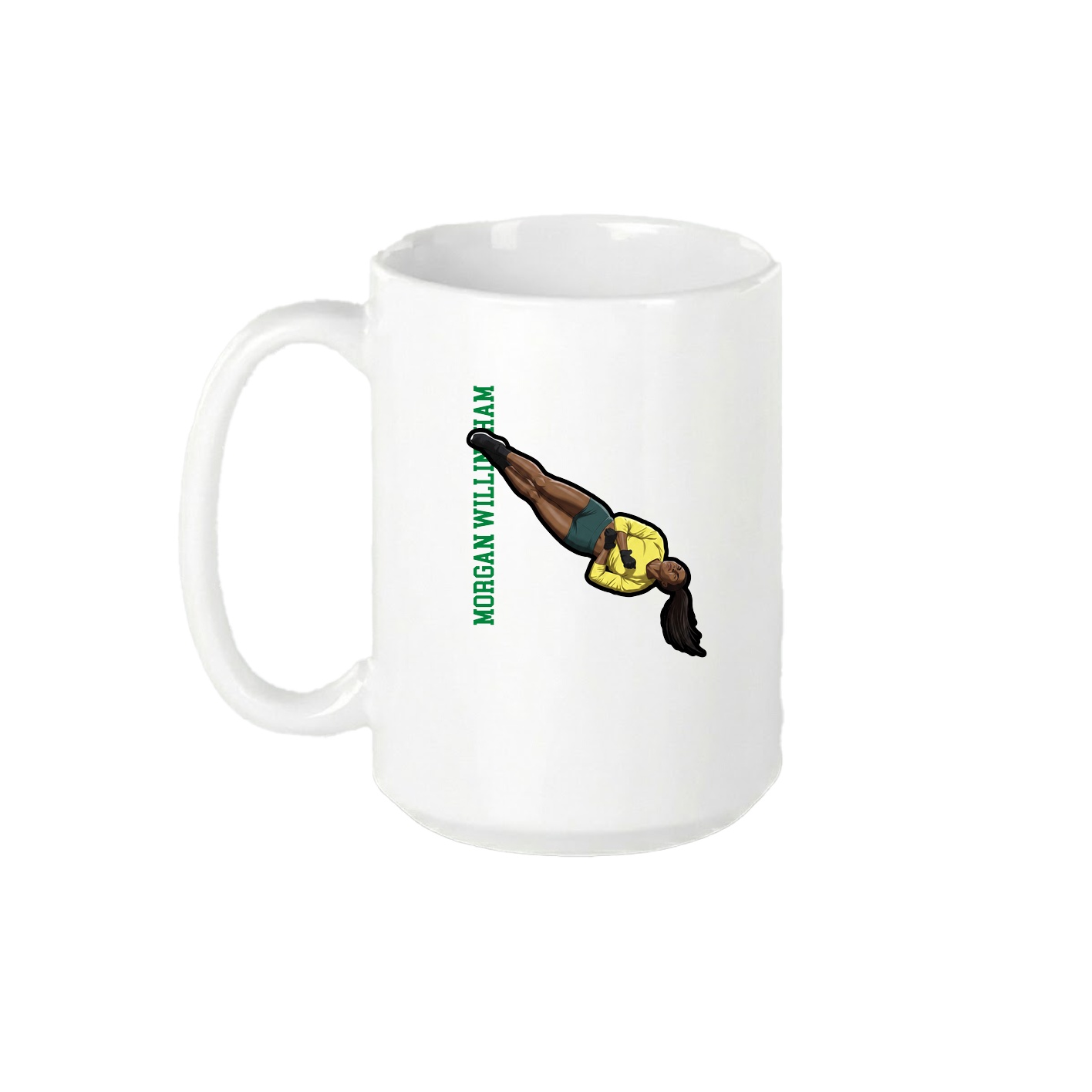 15oz Coffee Mug — Name Vertical in White