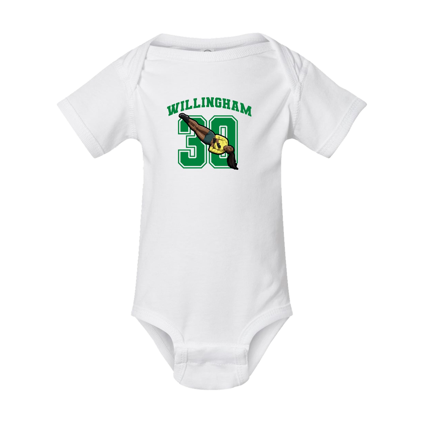 Baby Onesie — Number in White