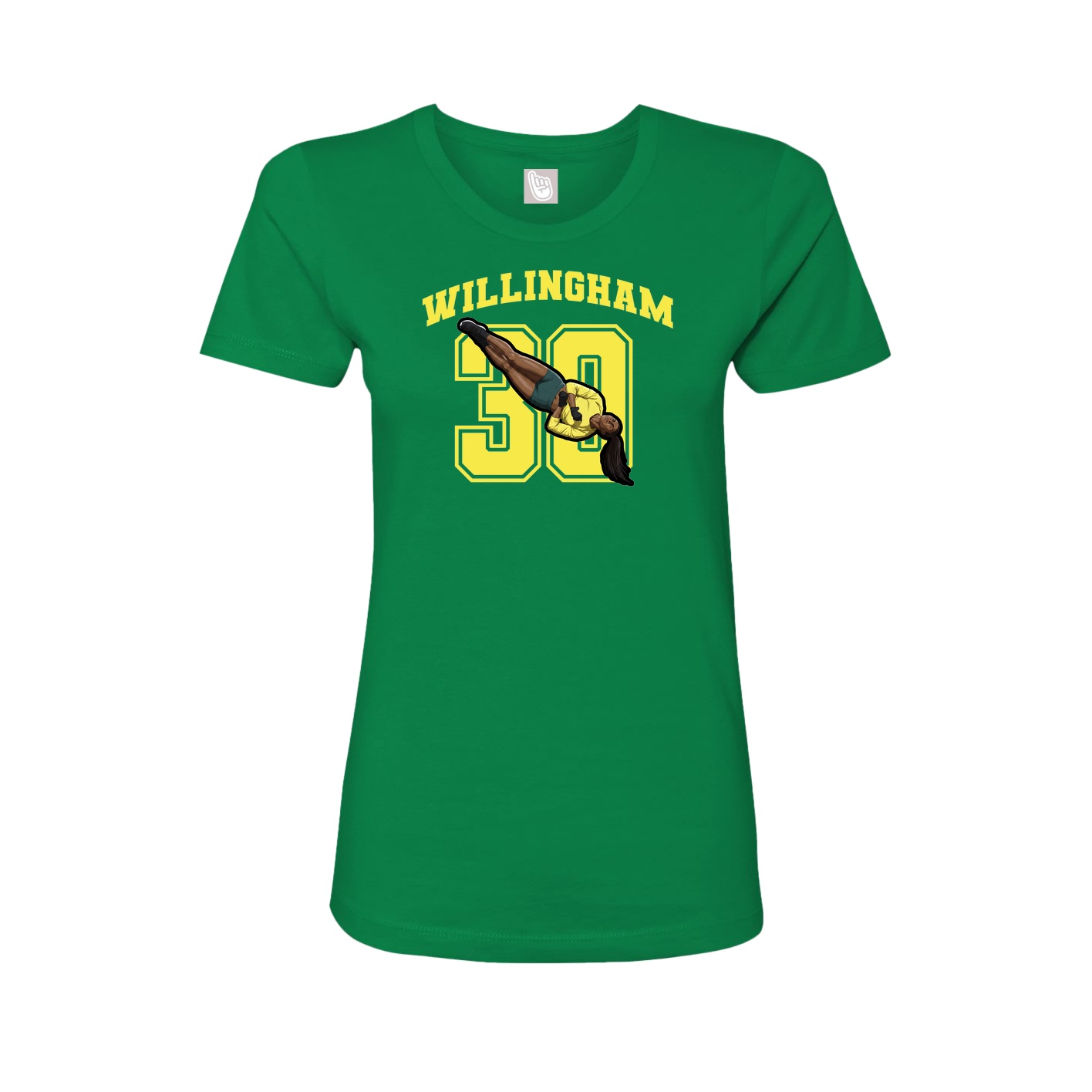 Fitted Women's Tee — Number in Green