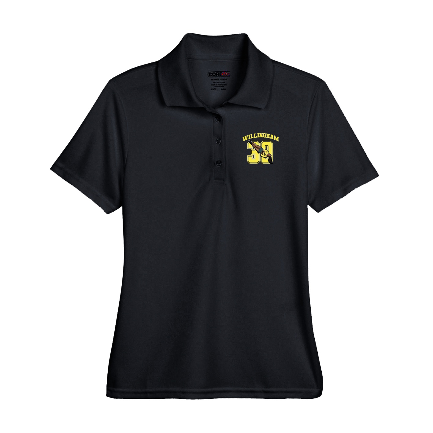 Performance Polo — Number in Black