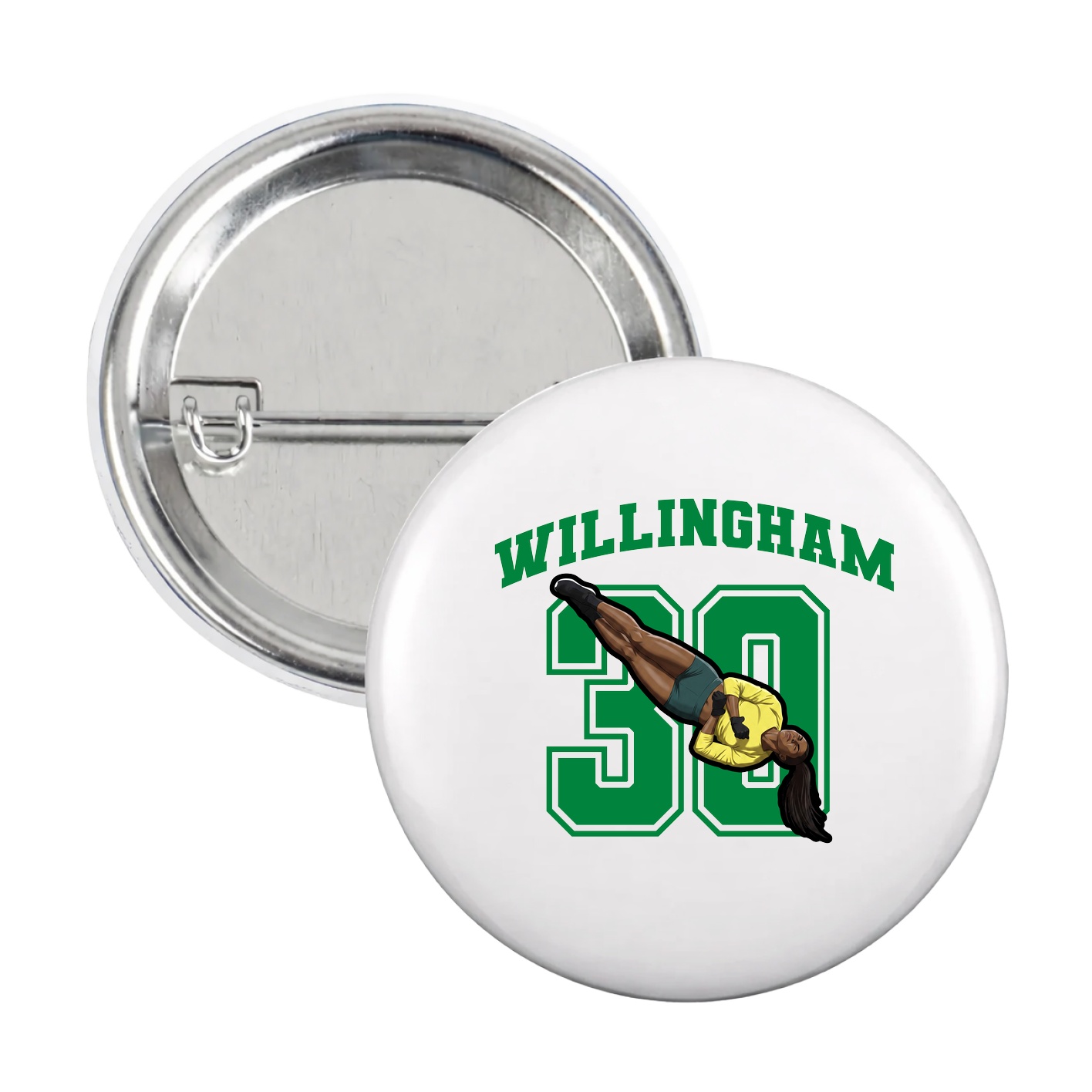 Game Day Button — Number in White