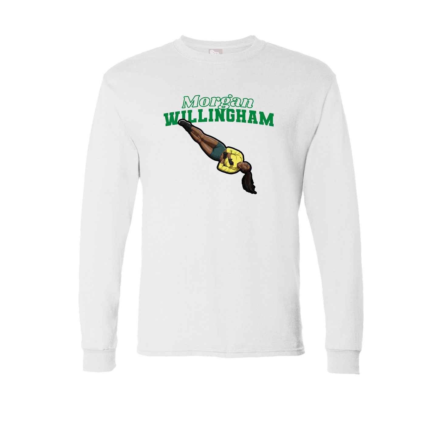 Long Sleeve Tee — Name Arch in White