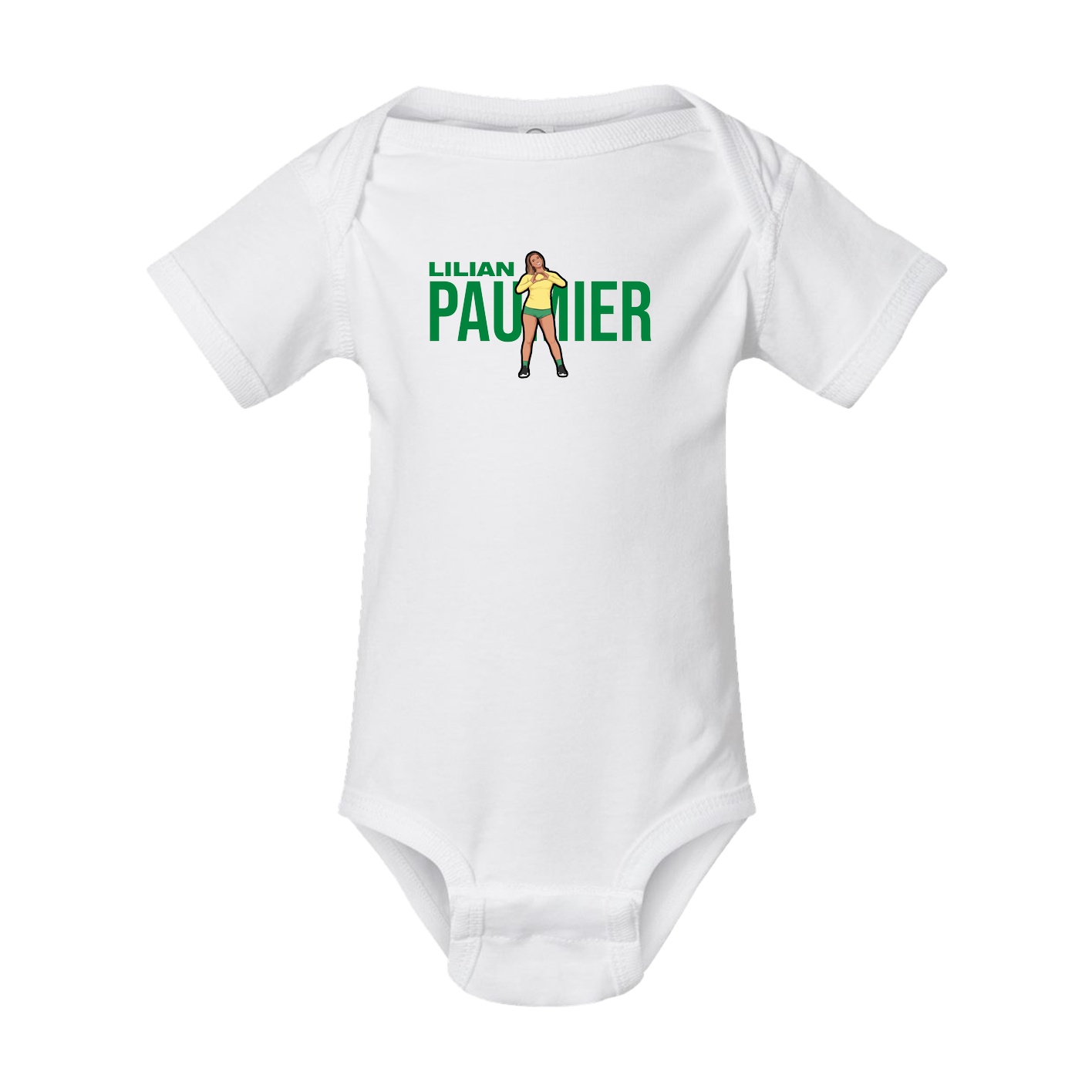 Baby Onesie — Player Name in White