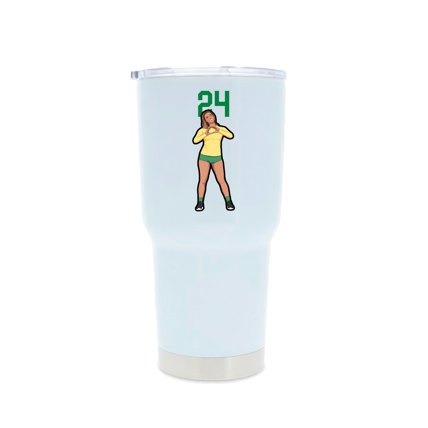 30oz Stainless Steel Tumbler — Number Top in White