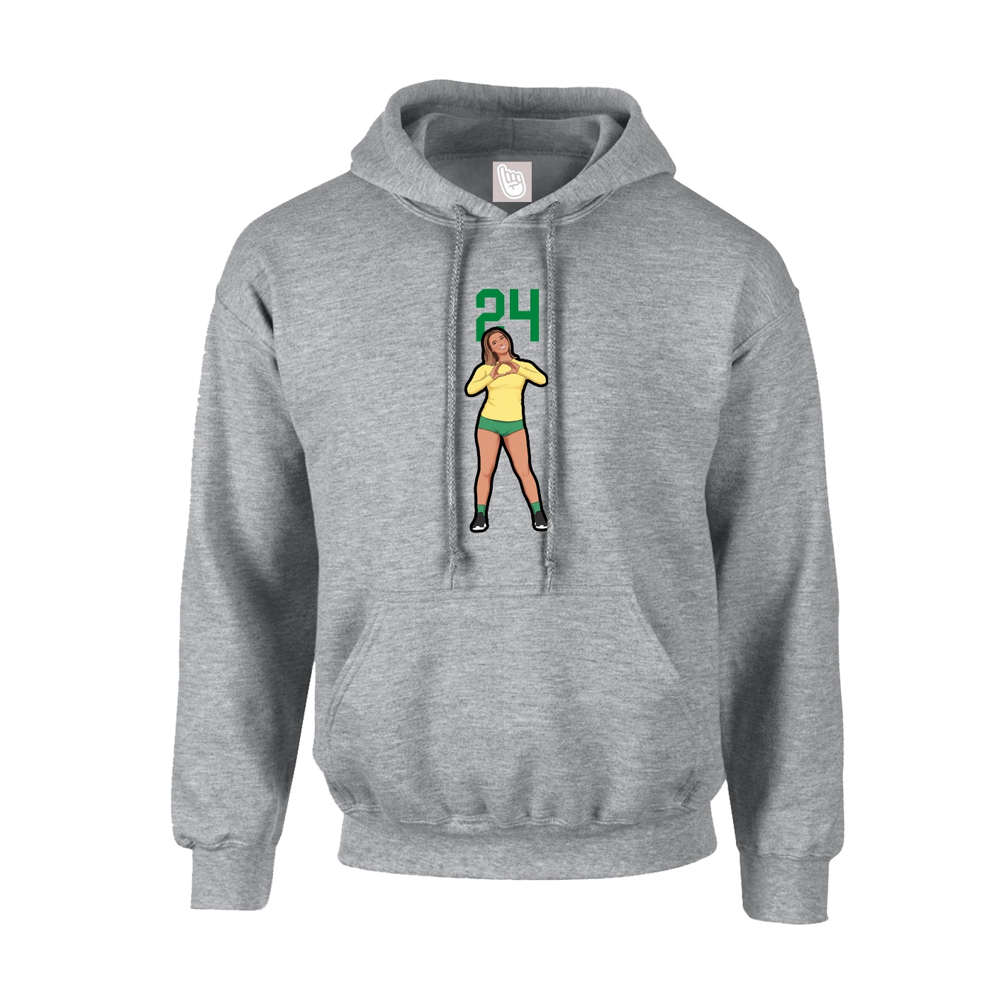 Hoodie — Number Top in Grey