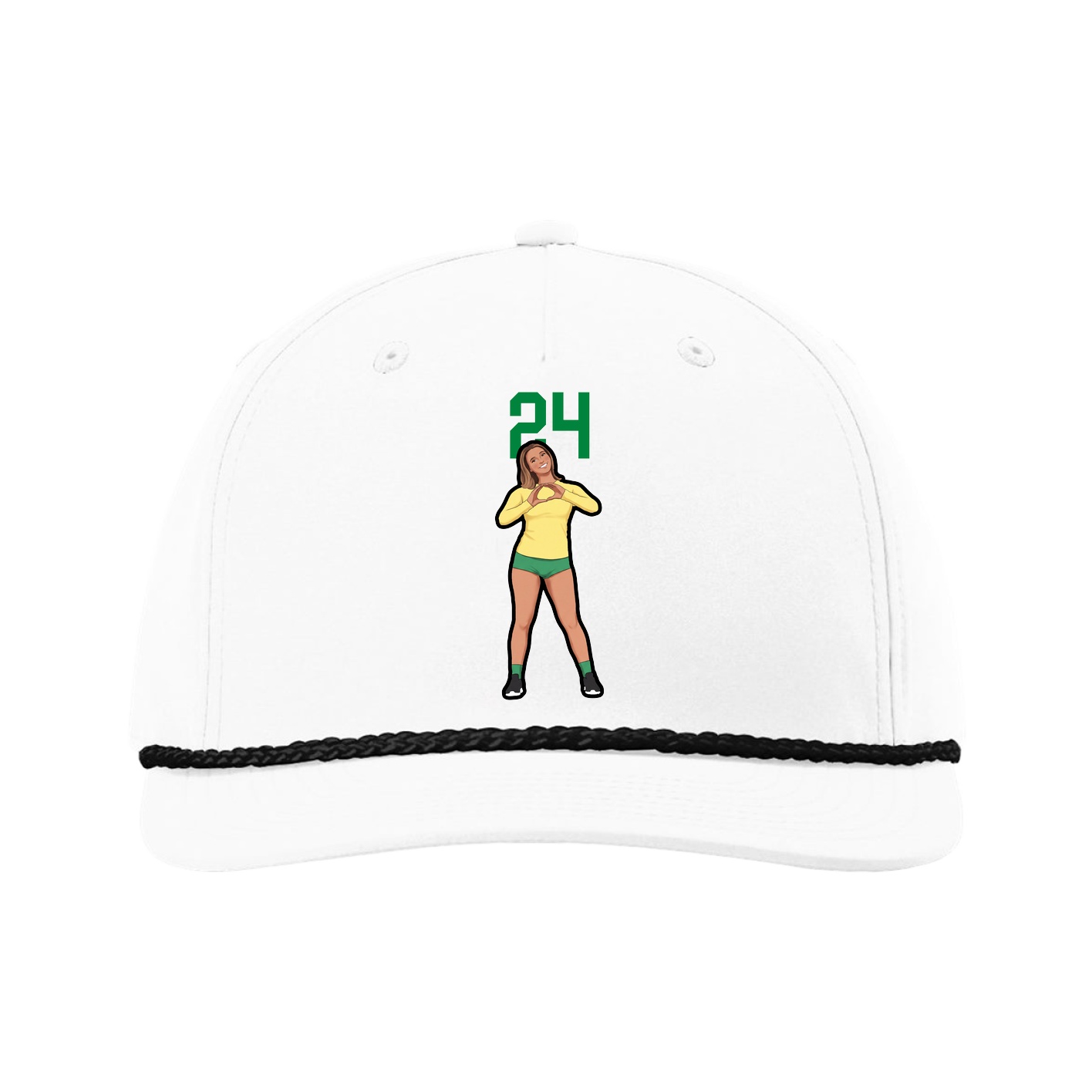 Five-Panel Classic Rope Cap — Number Top in White