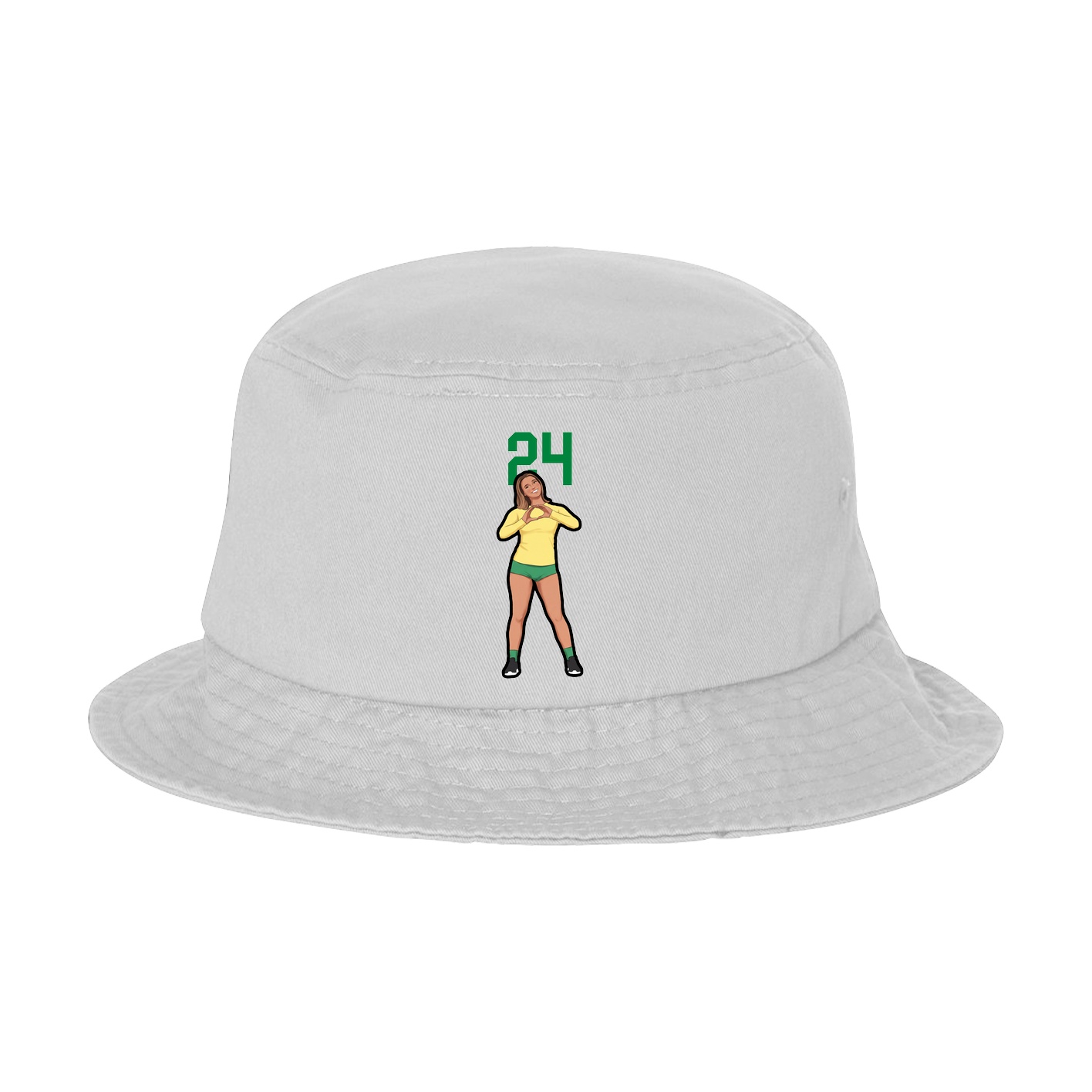 Bucket Cap — Number Top in White
