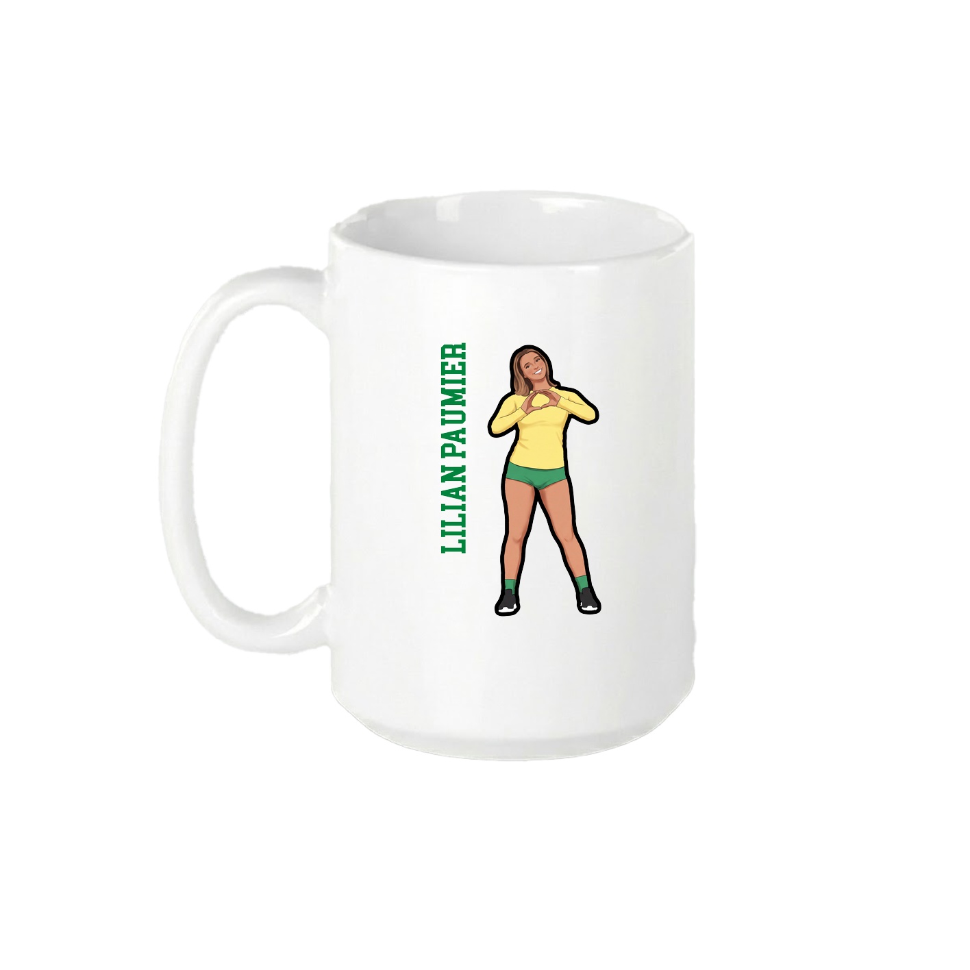 15oz Coffee Mug — Name Vertical in White