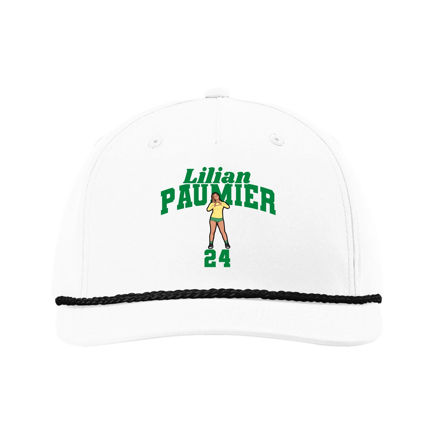 Five-Panel Classic Rope Cap — Signature Arch in White