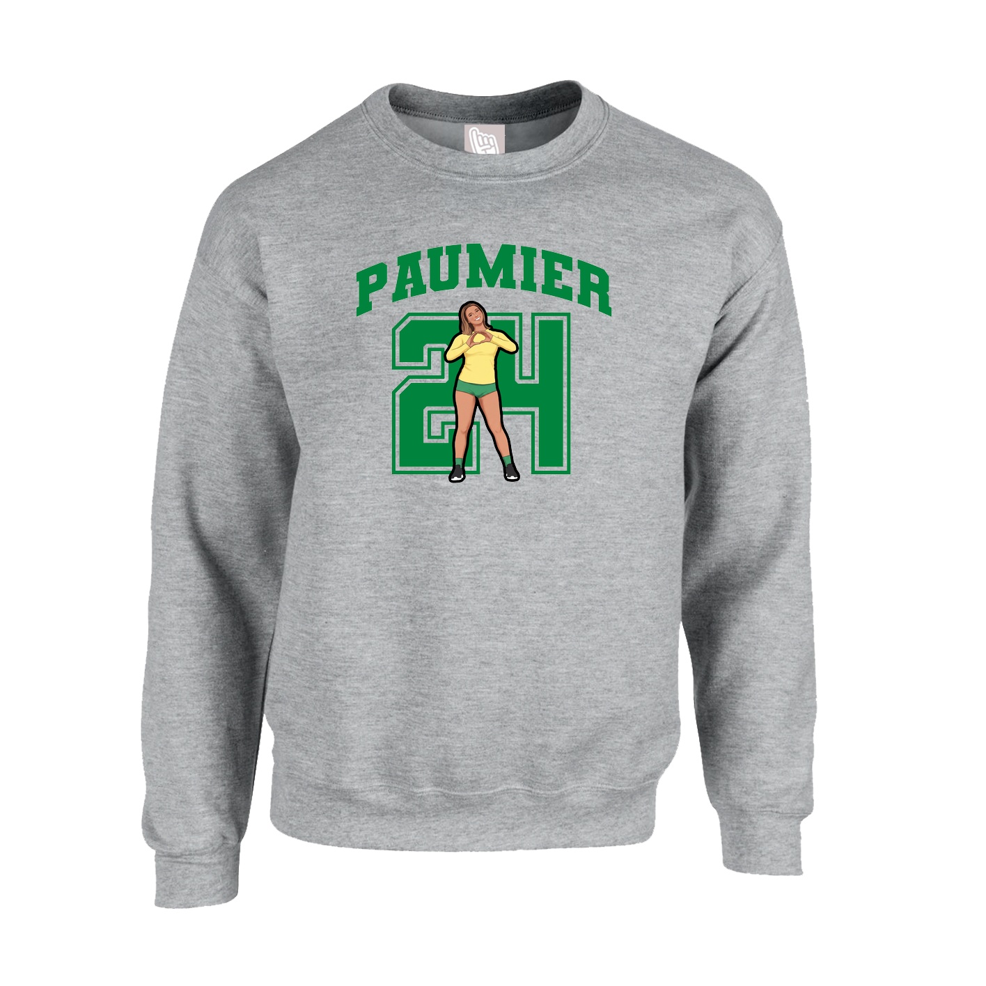 Fleece Crew — Number in Grey
