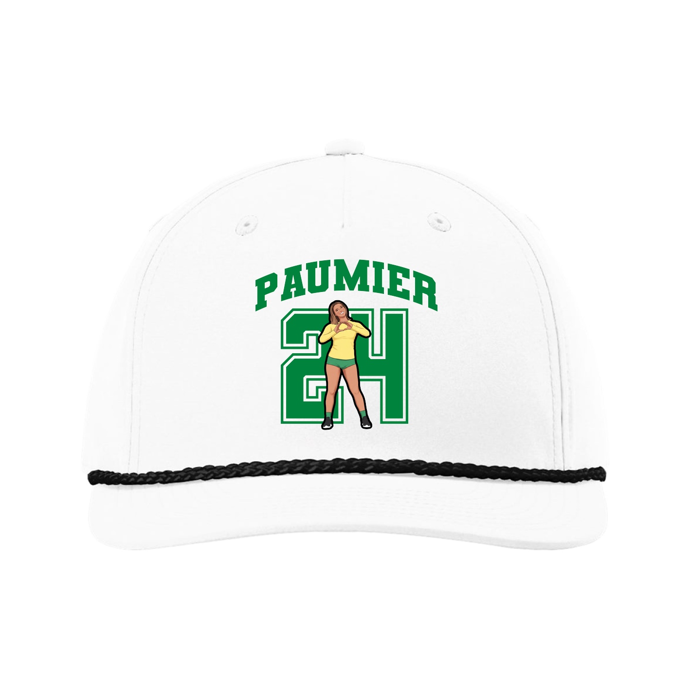 Five-Panel Classic Rope Cap — Number in White