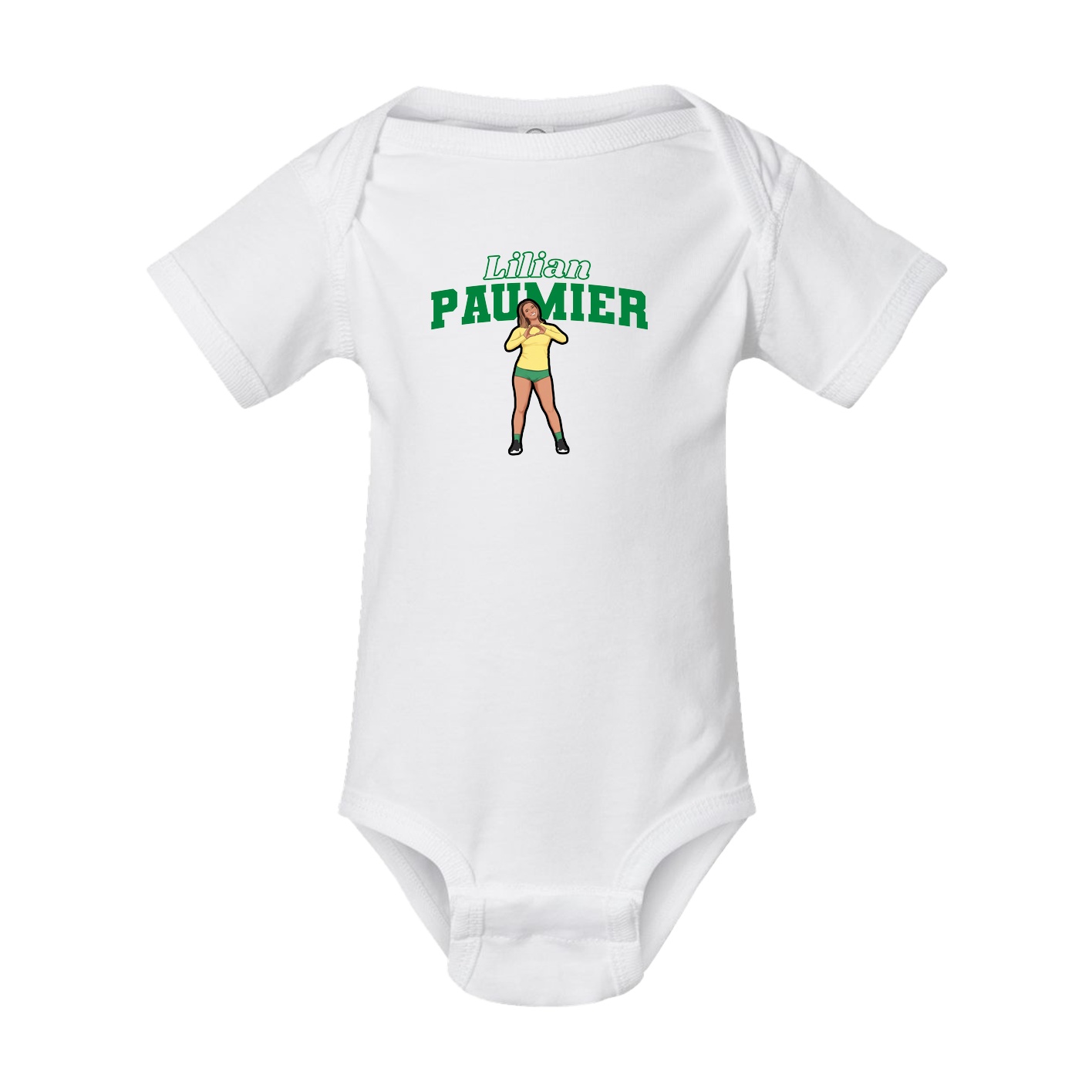 Baby Onesie — Name Arch in White