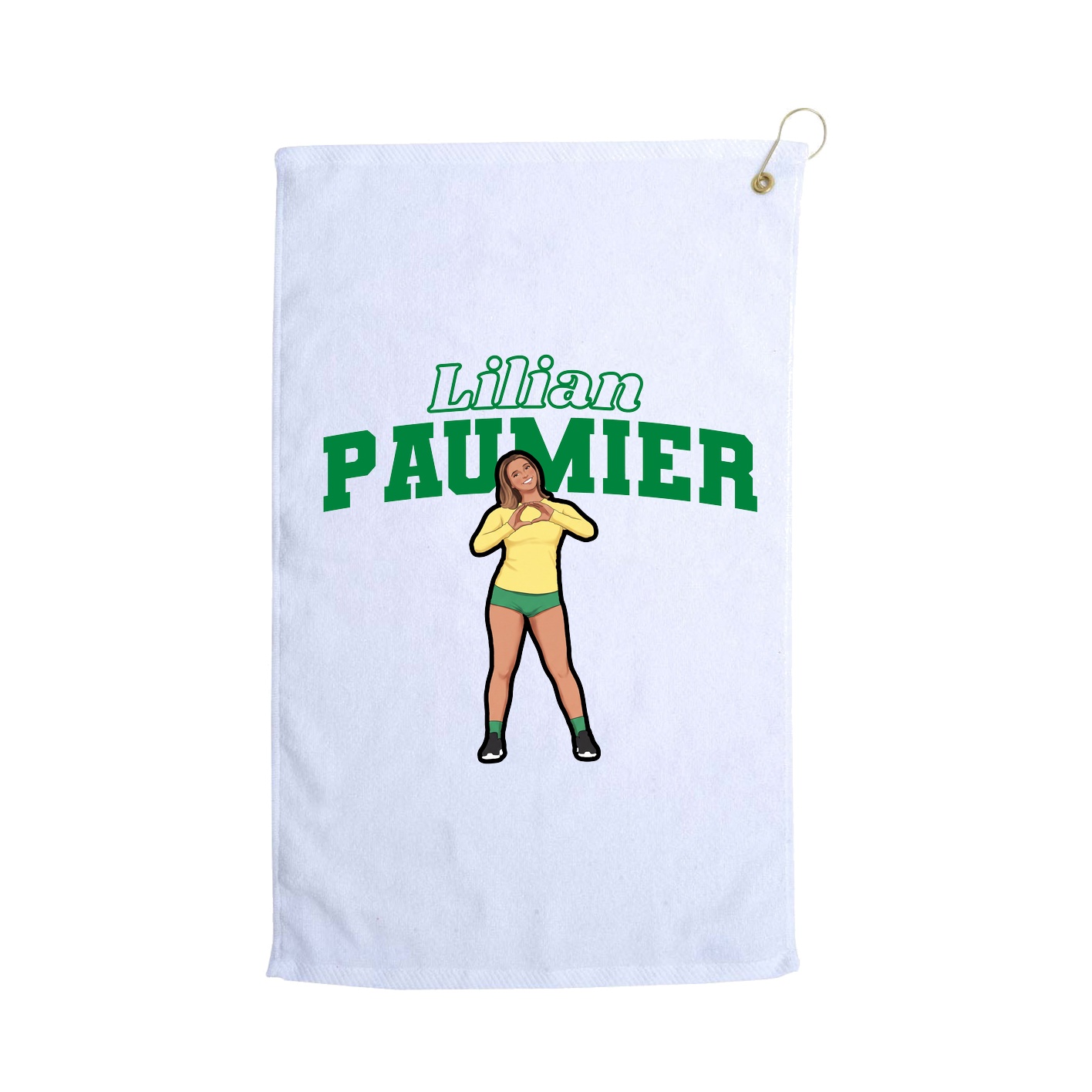 Golf Towel — Name Arch in White