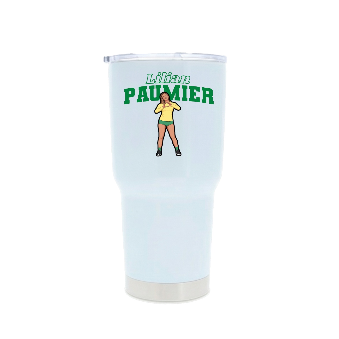 30oz Stainless Steel Tumbler — Name Arch in White