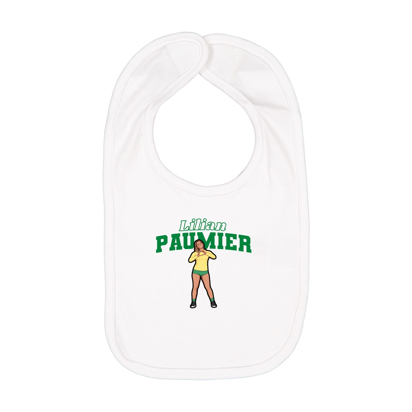 Infant Bib — Name Arch in White