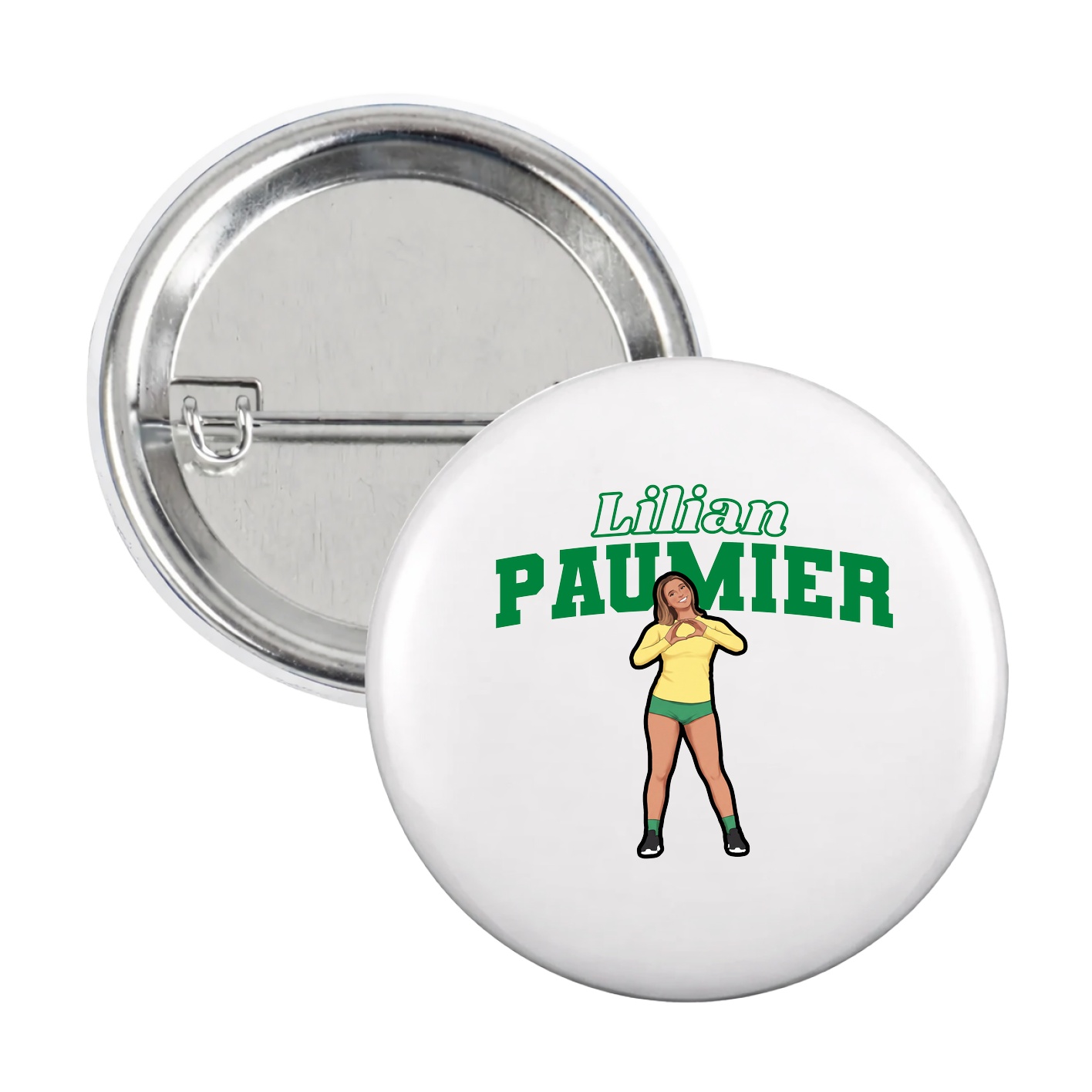 Game Day Button — Name Arch in White