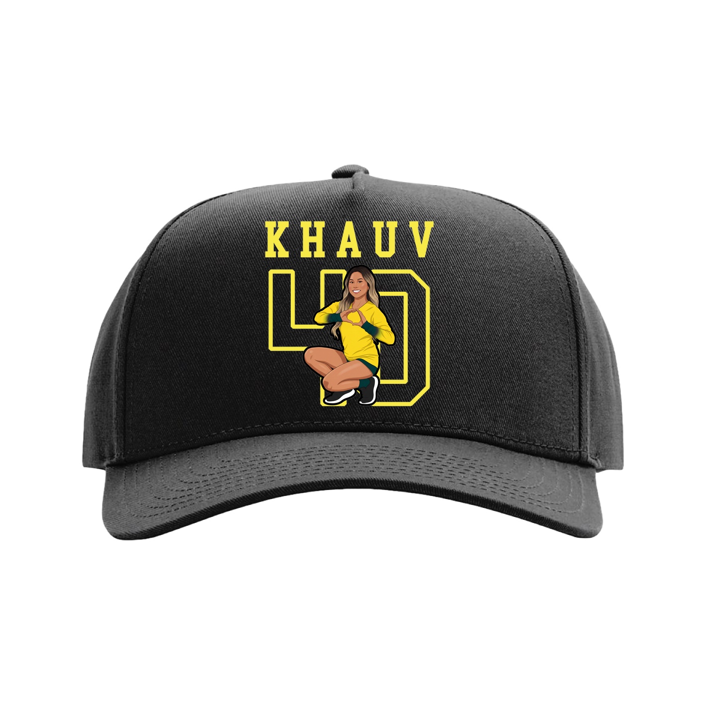 Full Fabric Five-Panel Champ Cap — Shirsey in Black