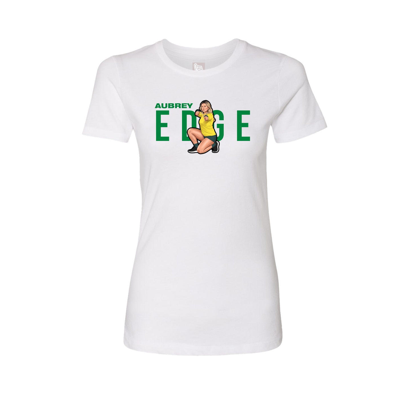 Fitted Women's Tee — Player Name in White