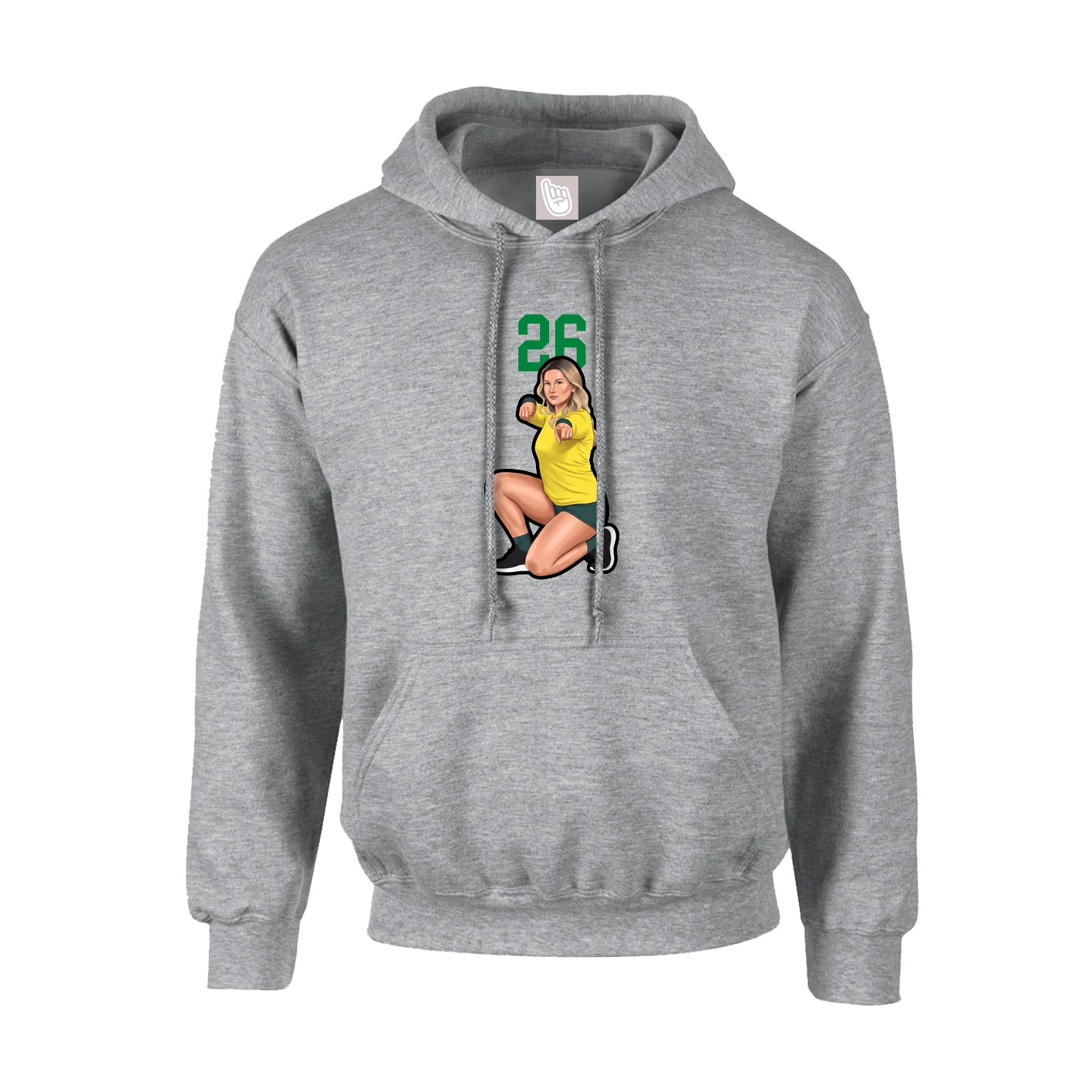 Youth Hoodie — Number Top in Grey