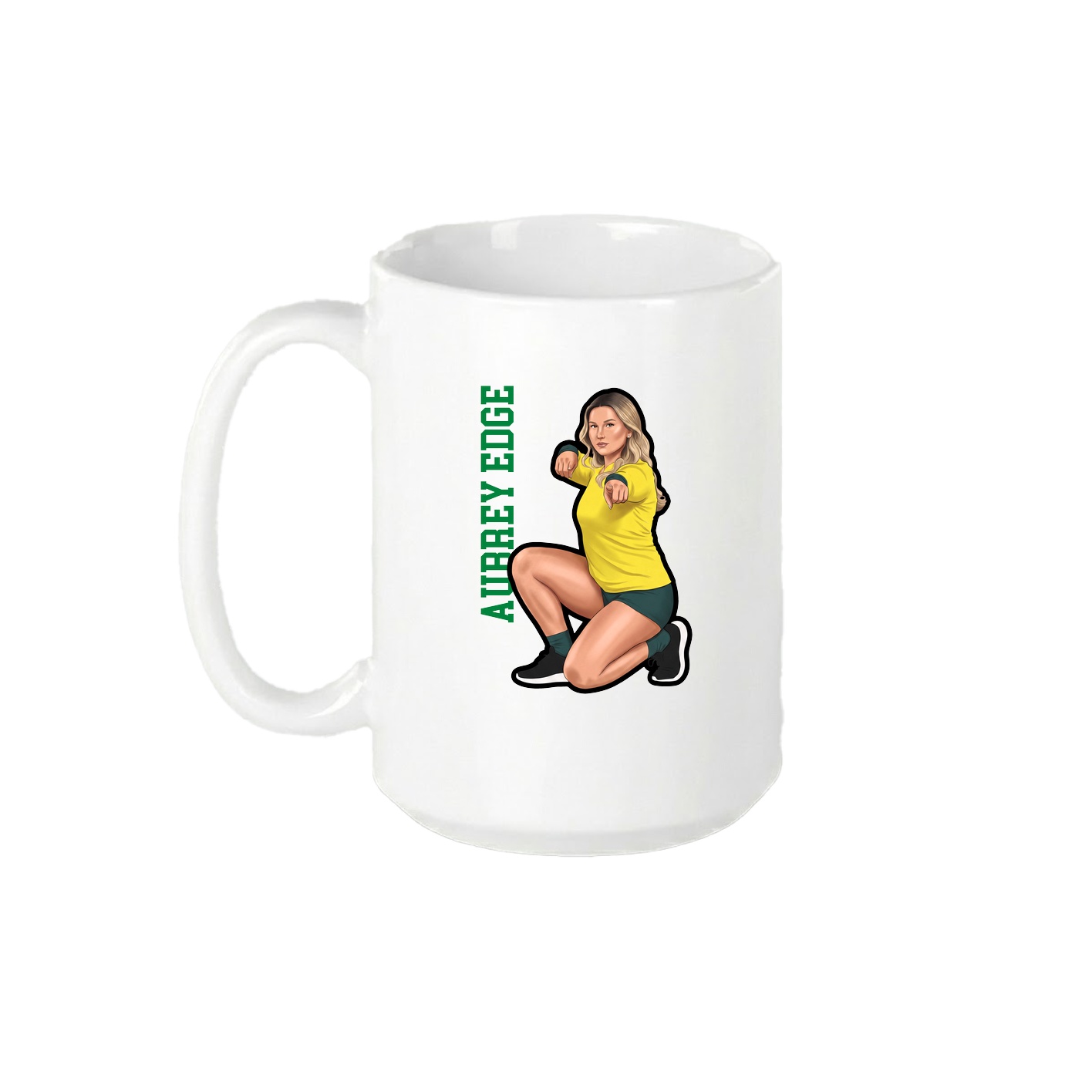 15oz Coffee Mug — Name Vertical in White