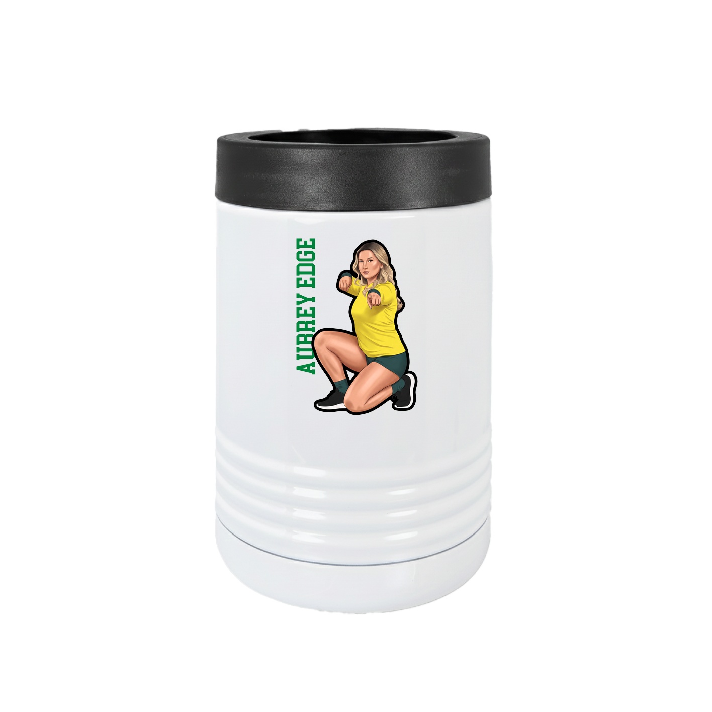 Beverage Holder — Name Vertical in White