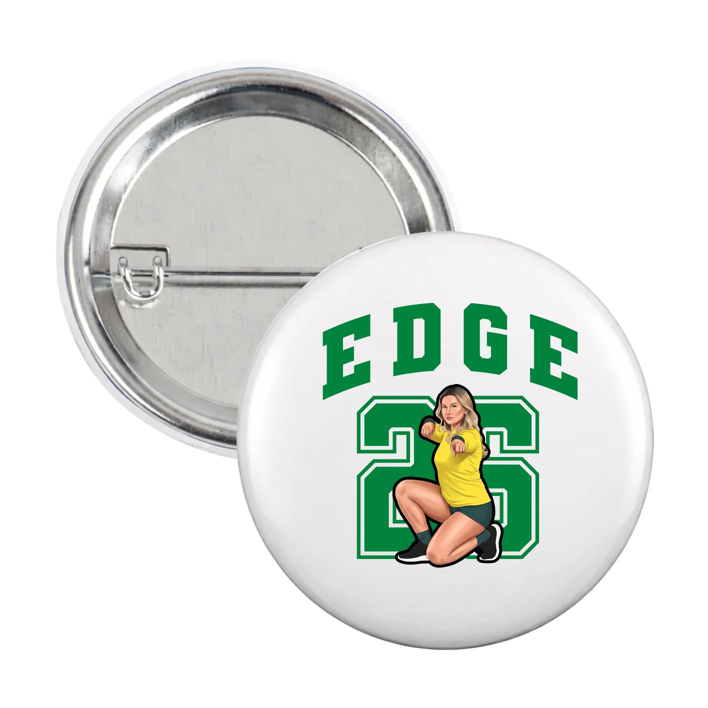 Game Day Button — Number in White