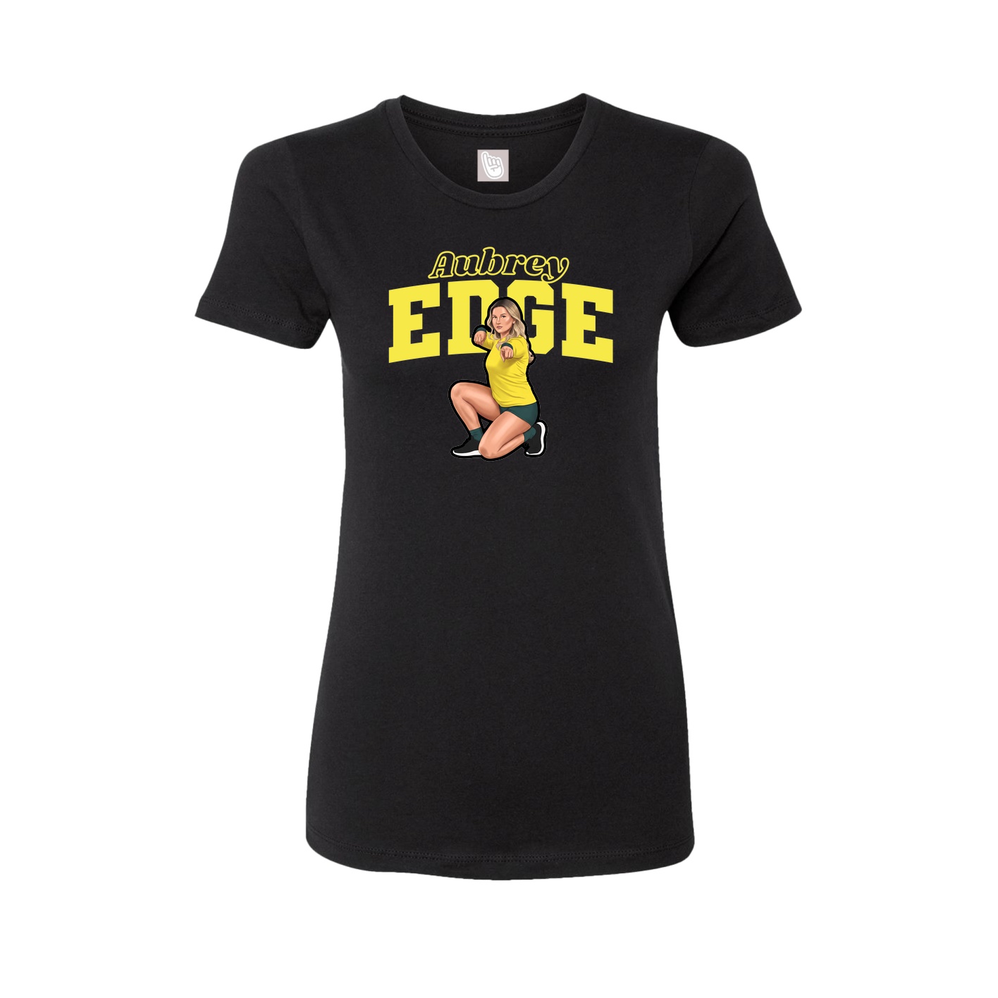 Fitted Women's Tee — Name Arch in Black