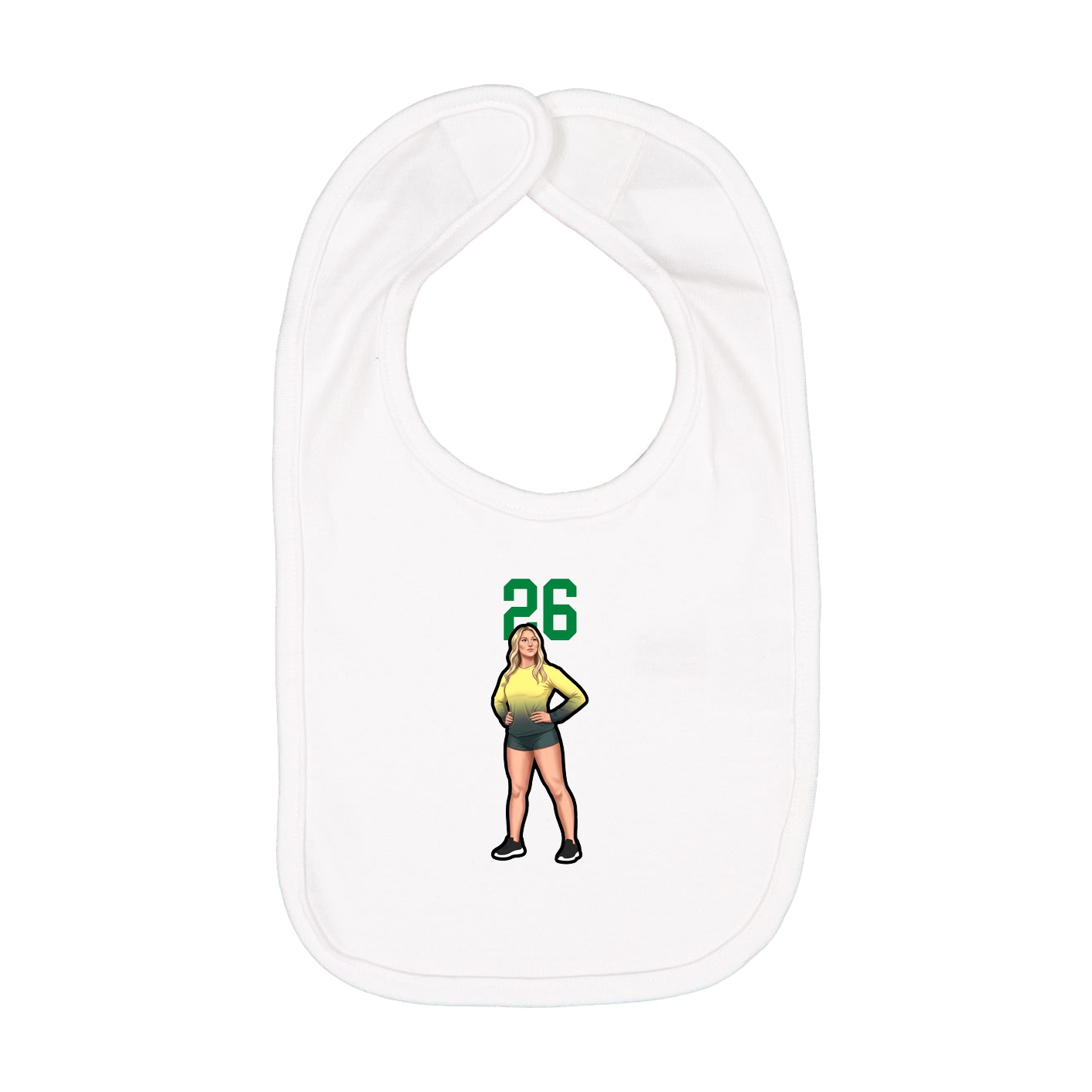Infant Bib — Number Top in White