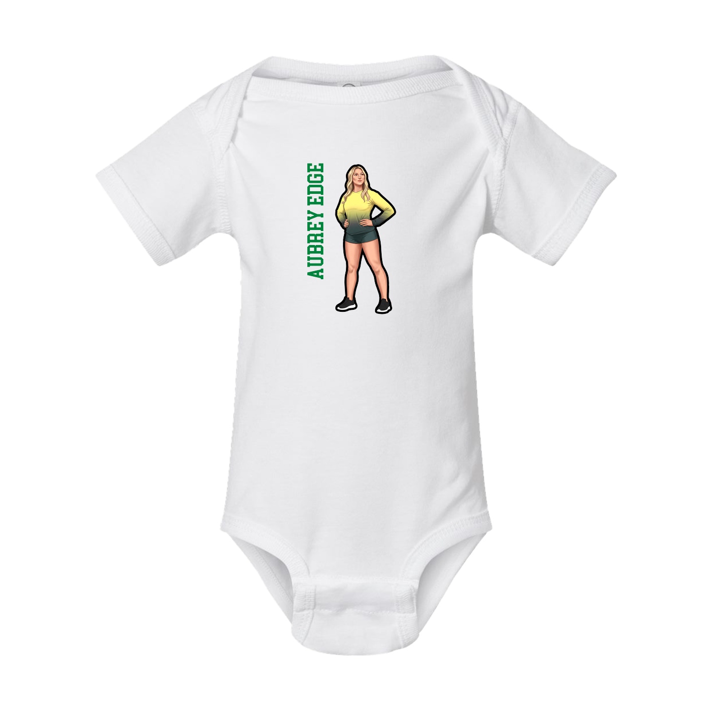Baby Onesie — Name Vertical in White