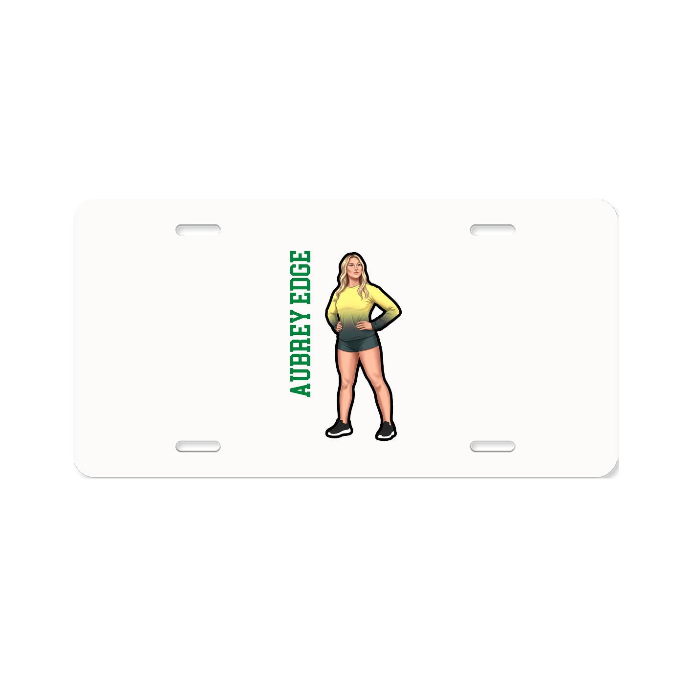 License Plate — Name Vertical in Classic