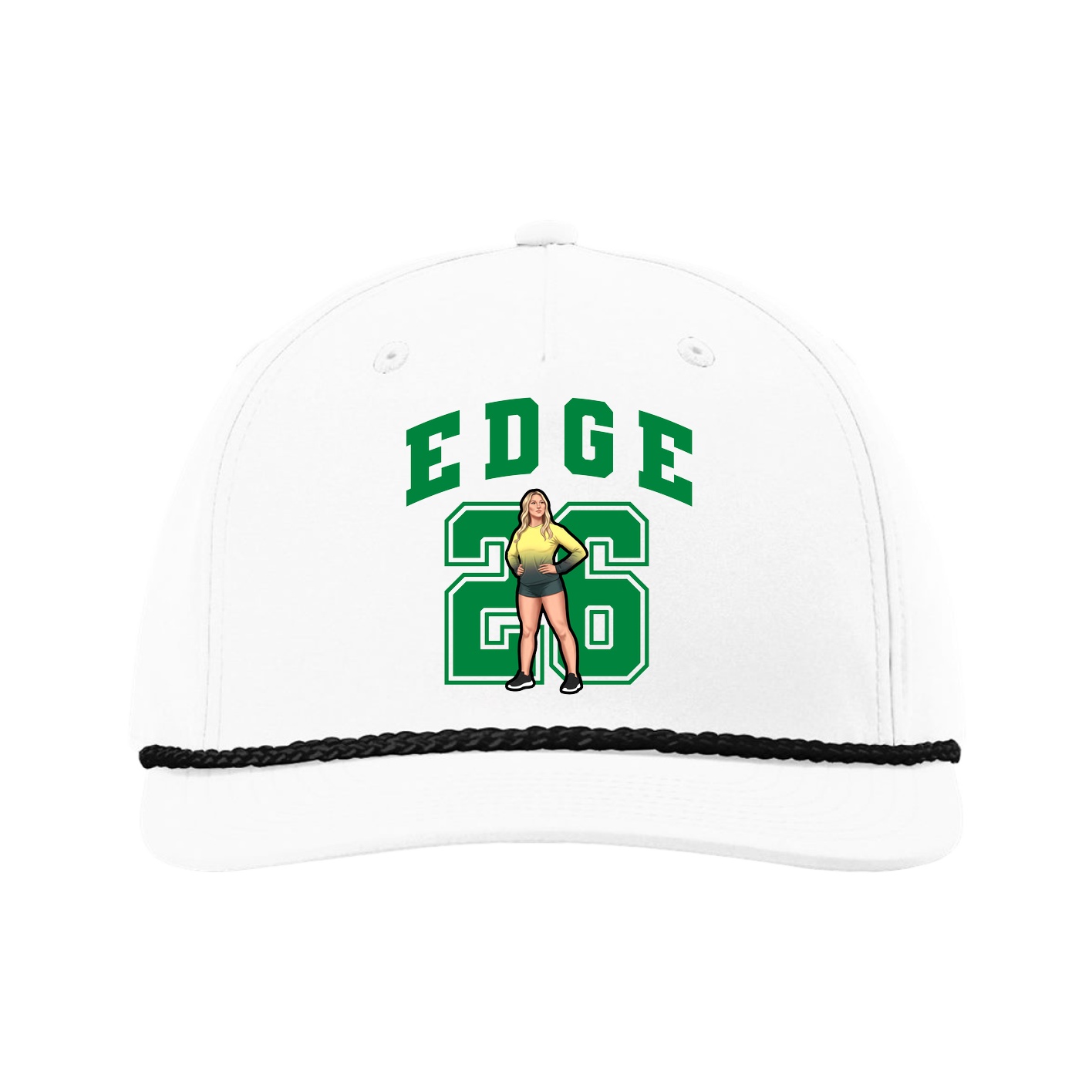 Five-Panel Classic Rope Cap — Number in White